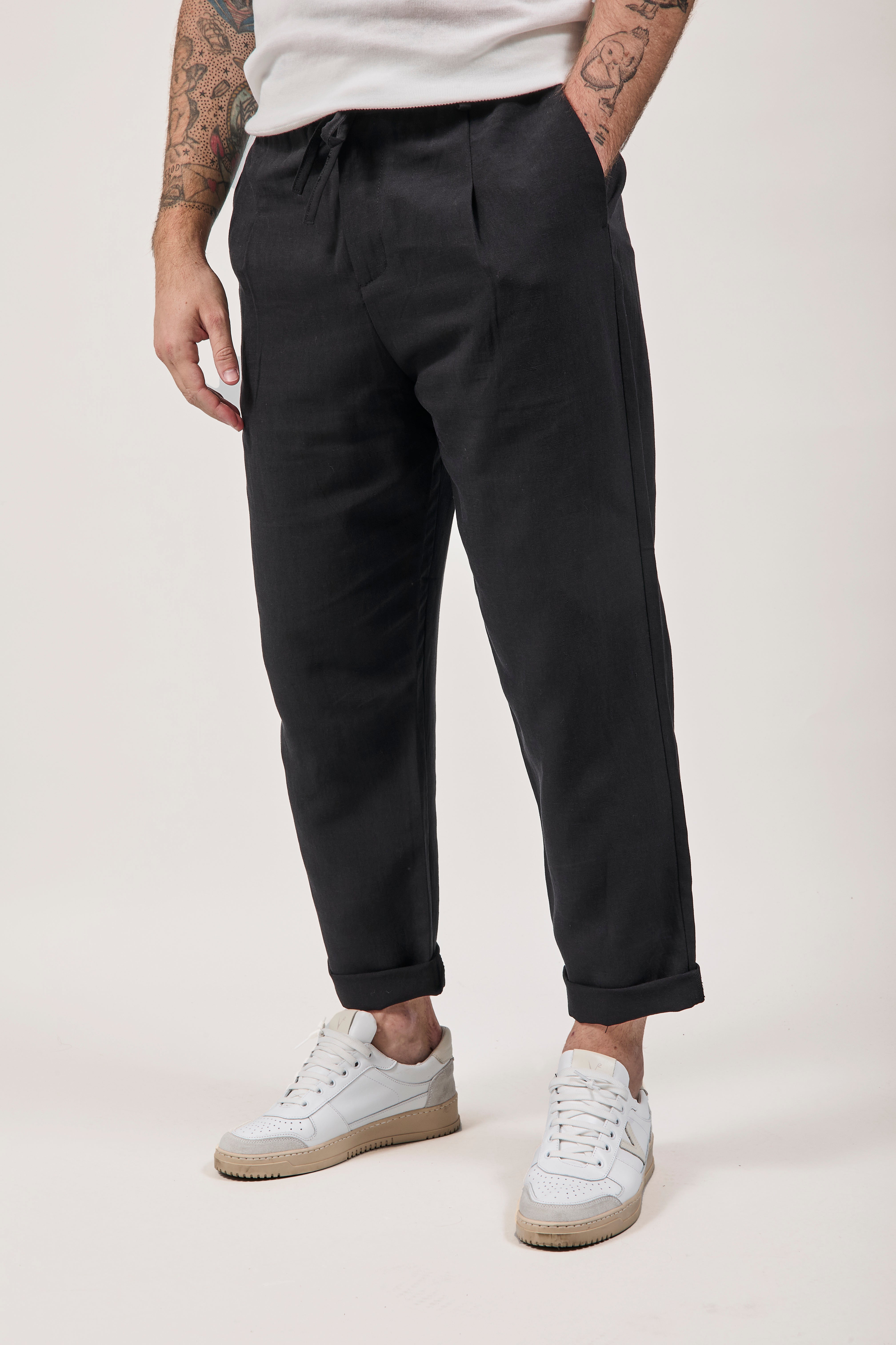 Pantalaccio Lino Berna 1419 Nero