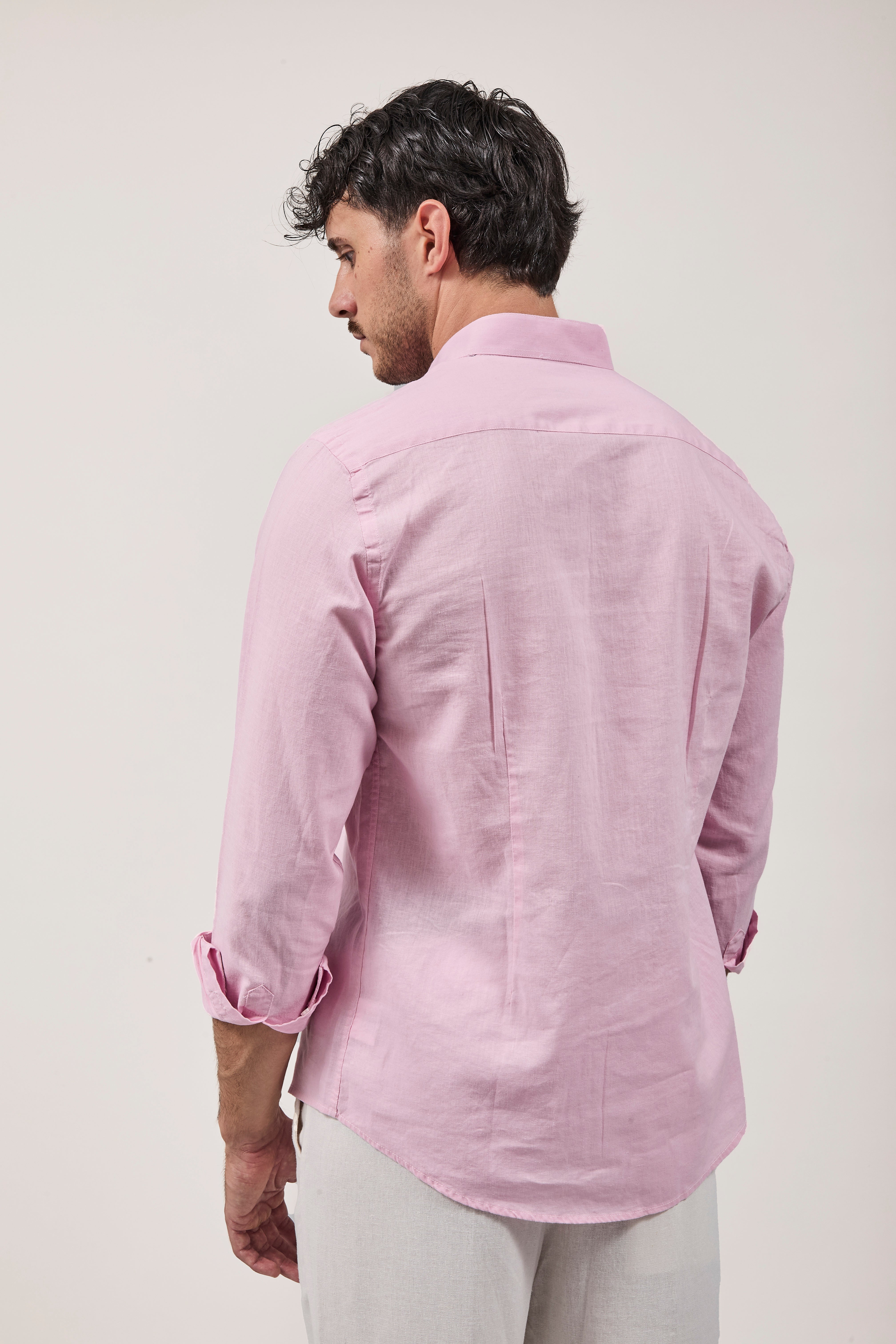 Camicia Why Not Brand Lino coreana Rosa