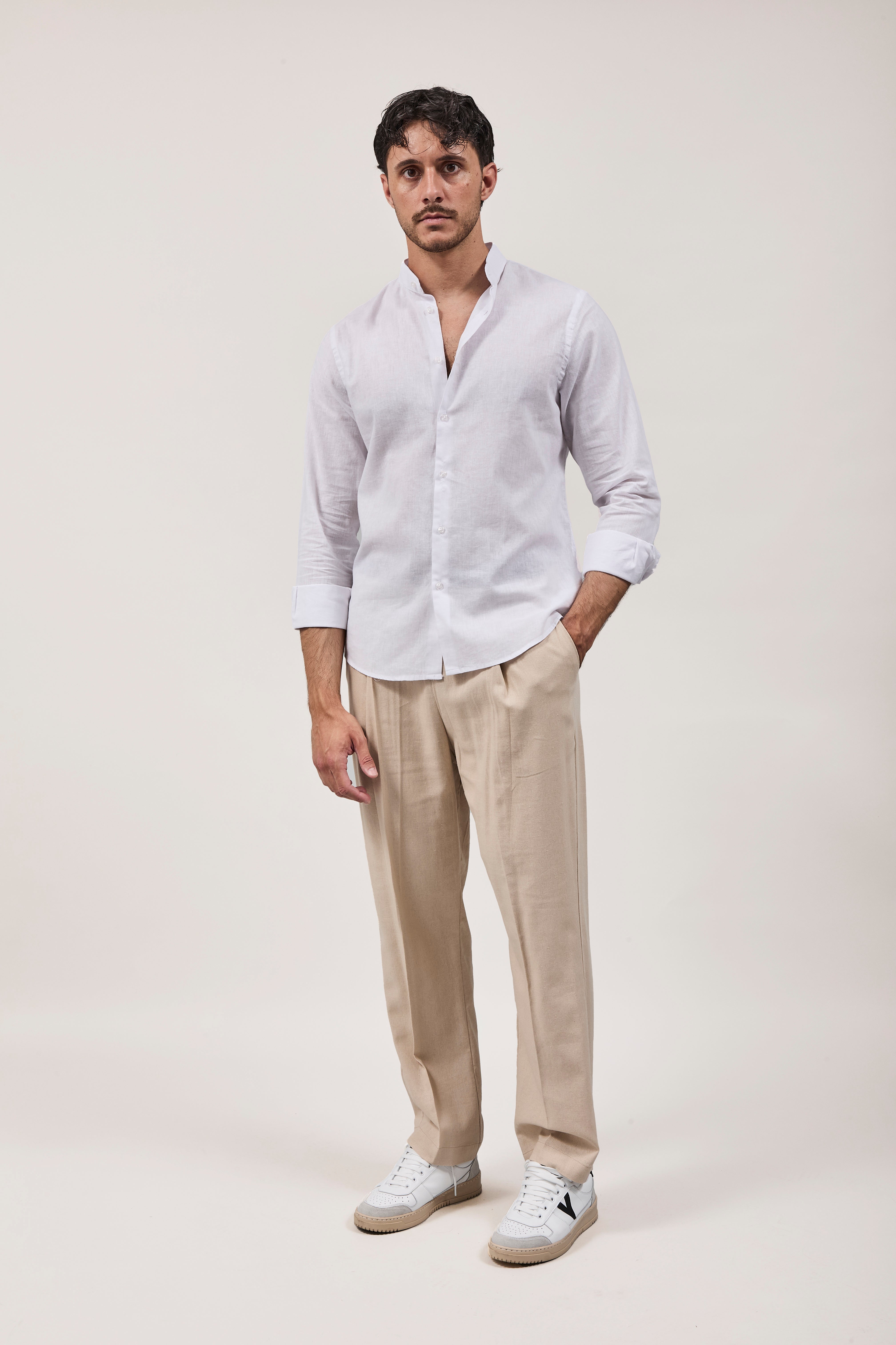 Camicia Why Not Brand Lino coreana Bianca