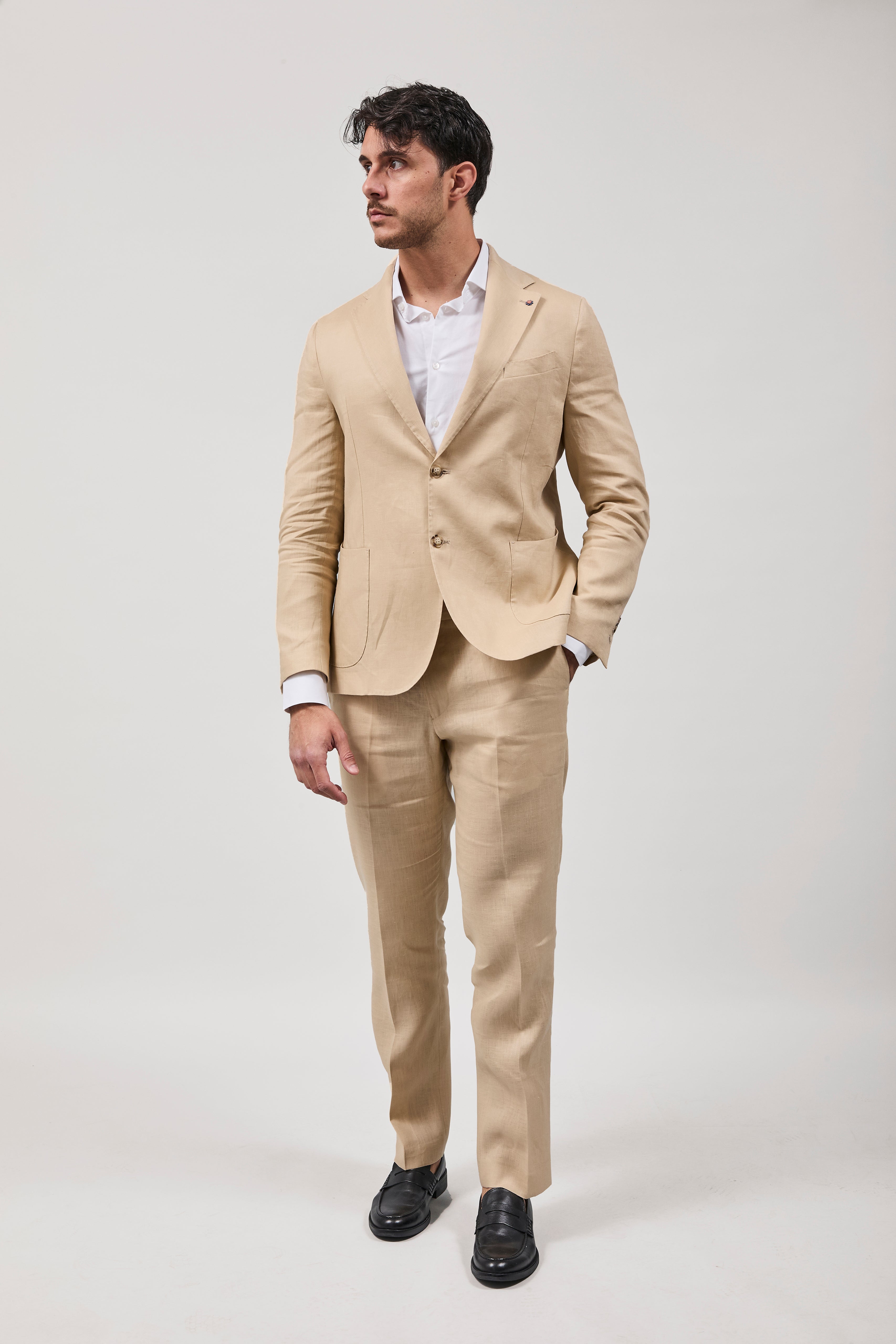 Abito Bharnaba Lino Sele Beige