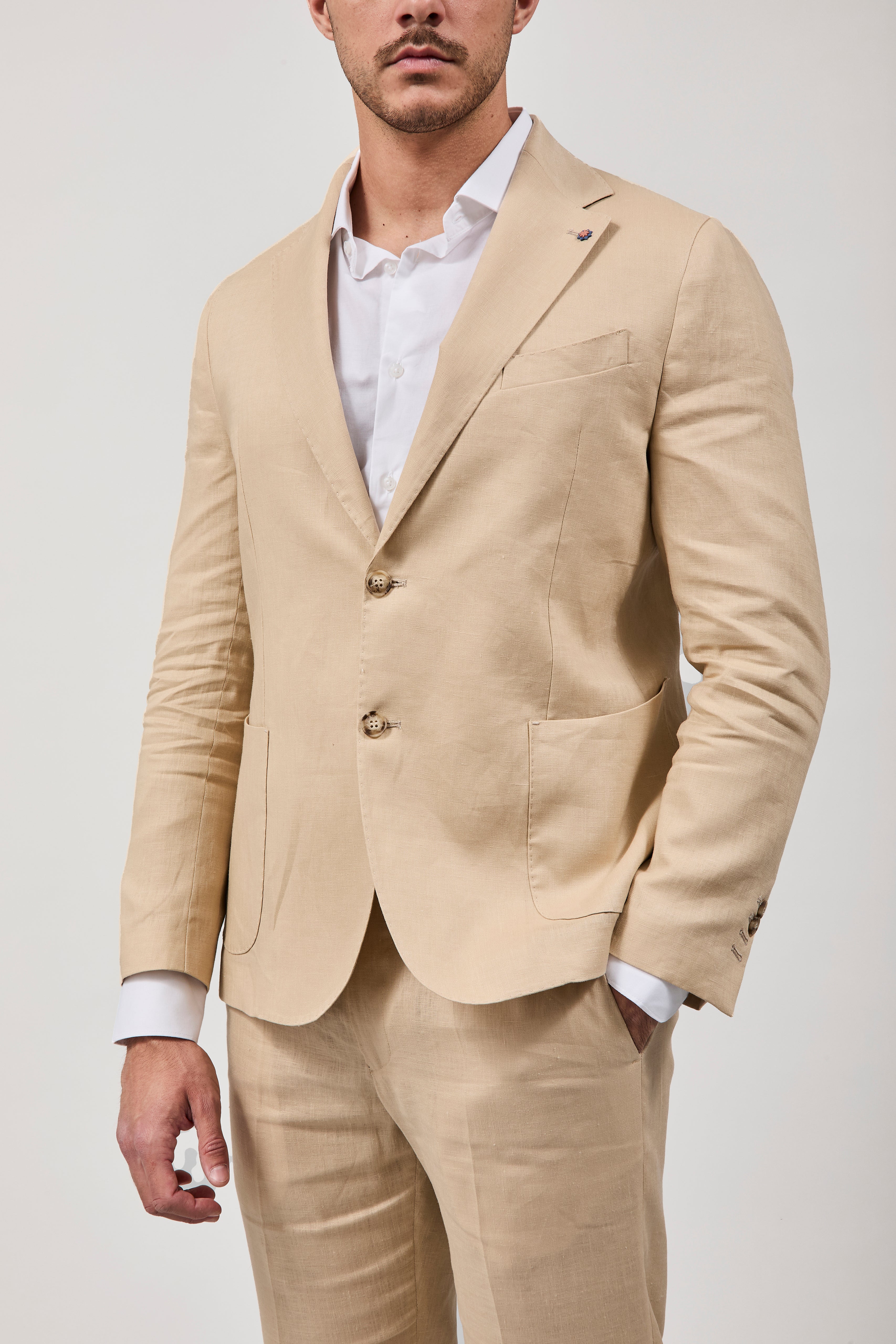 Abito Bharnaba Lino Sele Beige