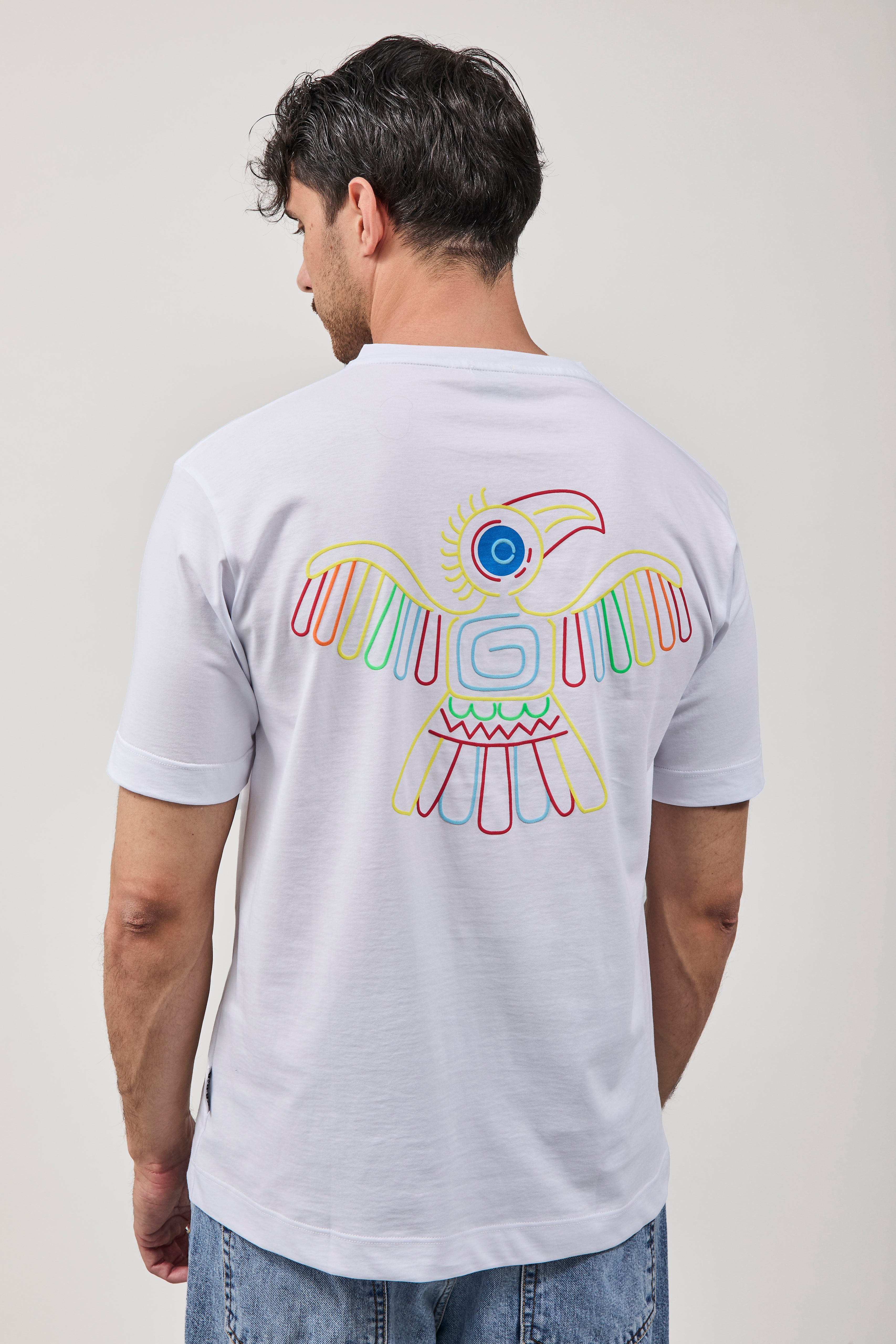 T-shirt Berna Aquila Azteca Bianca