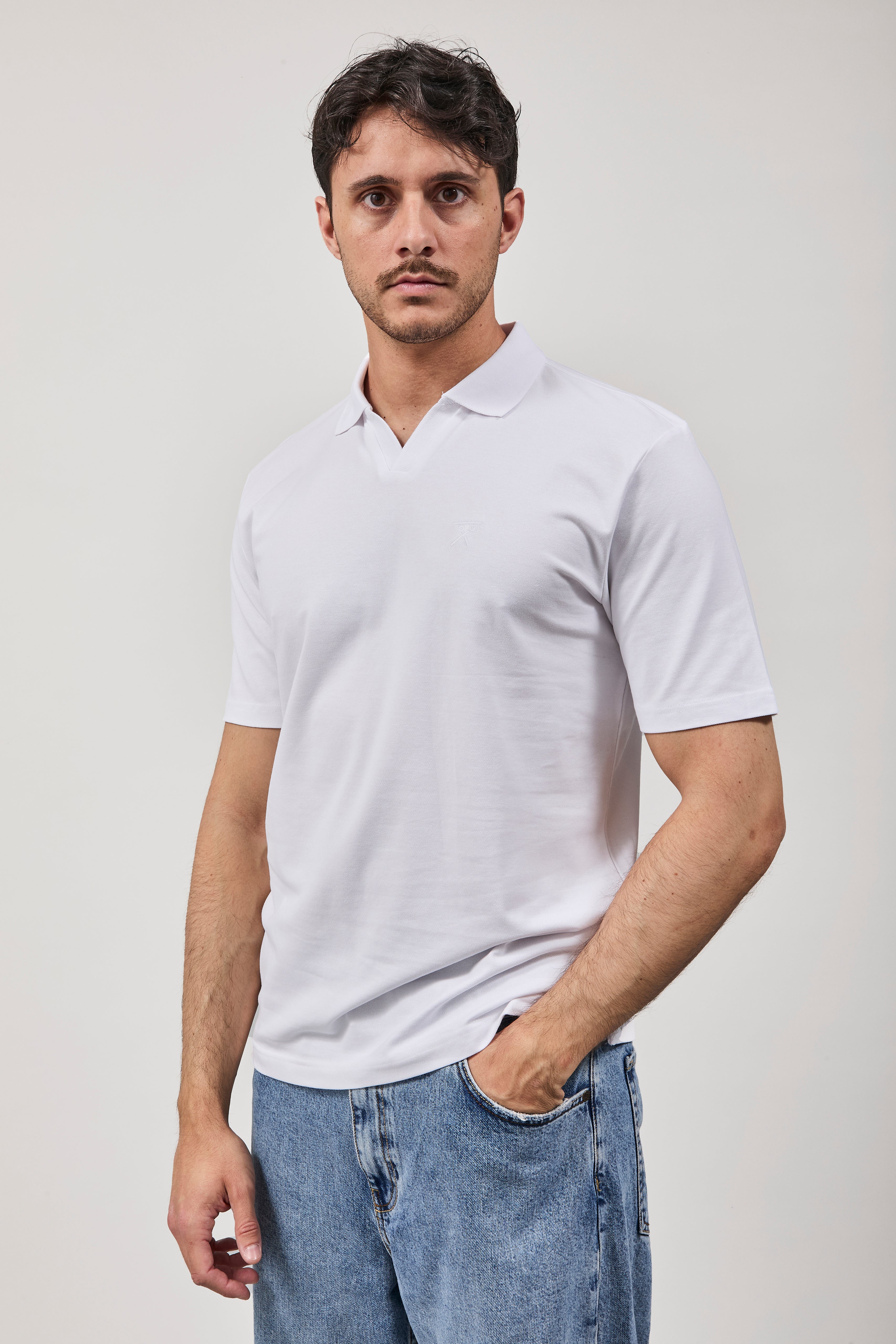 Polo Berna Derby Piquet Bianca