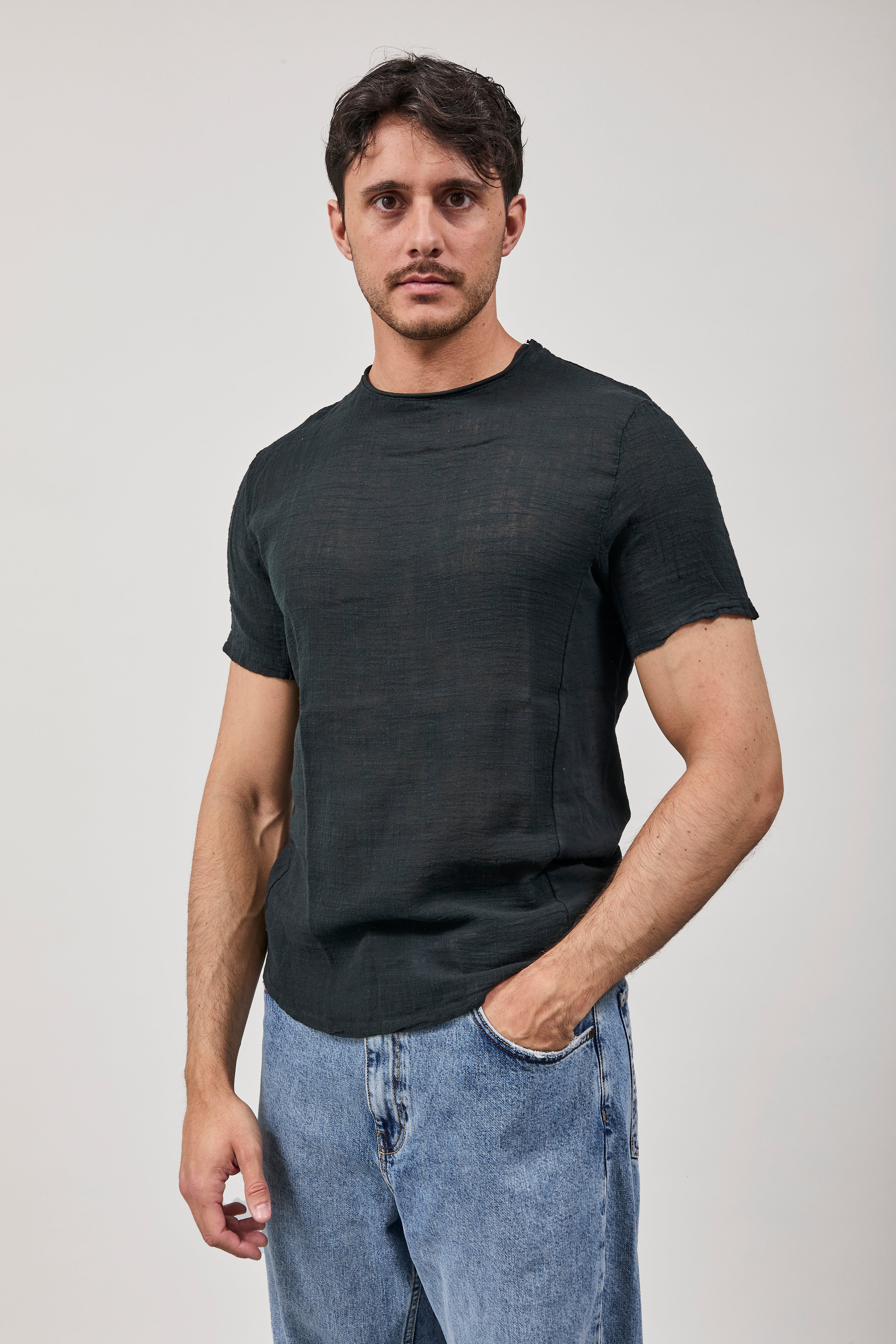 T-shirt Imperial Goffrata Nera T84