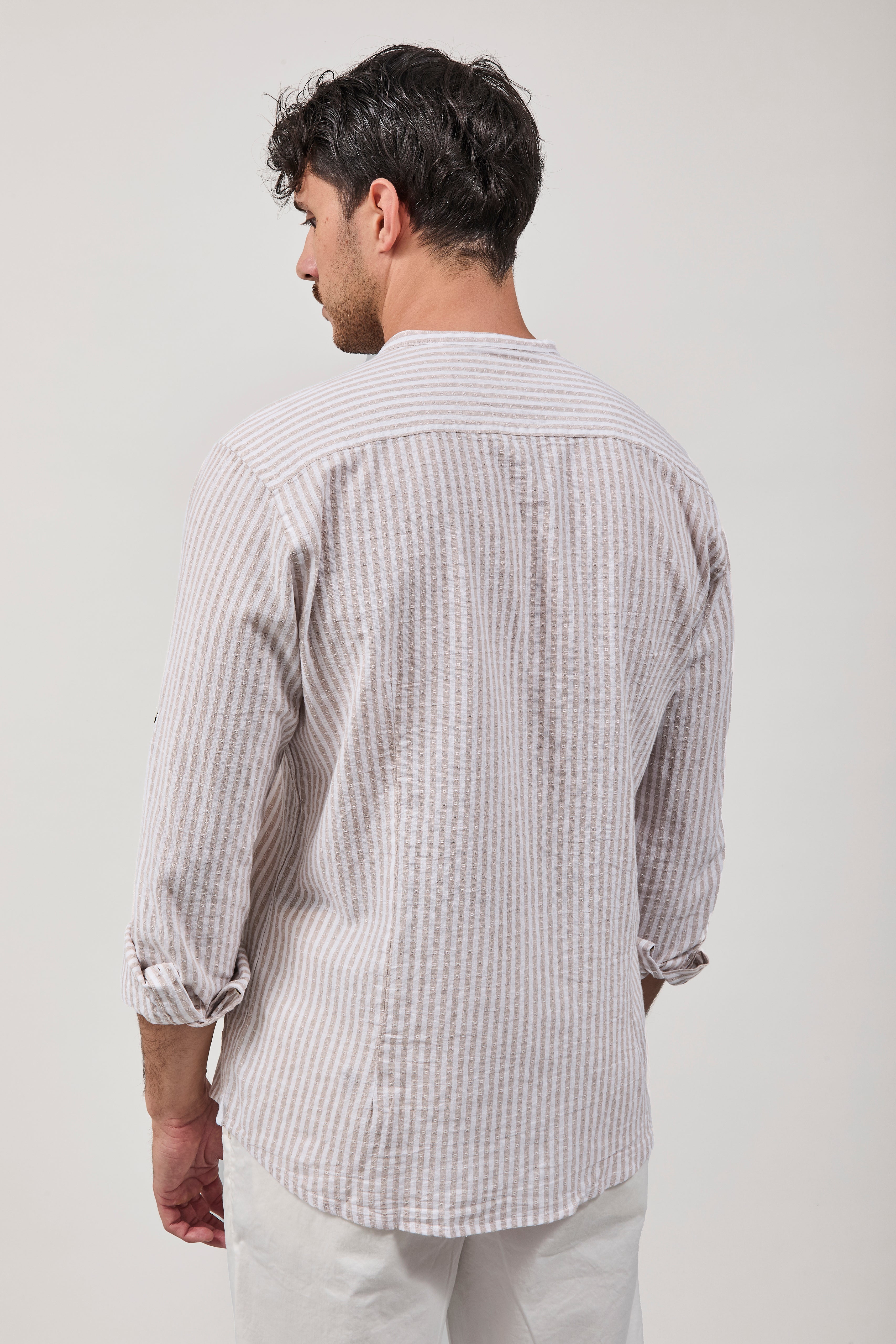 Camicia Over-D Coreana Riga Beige C13