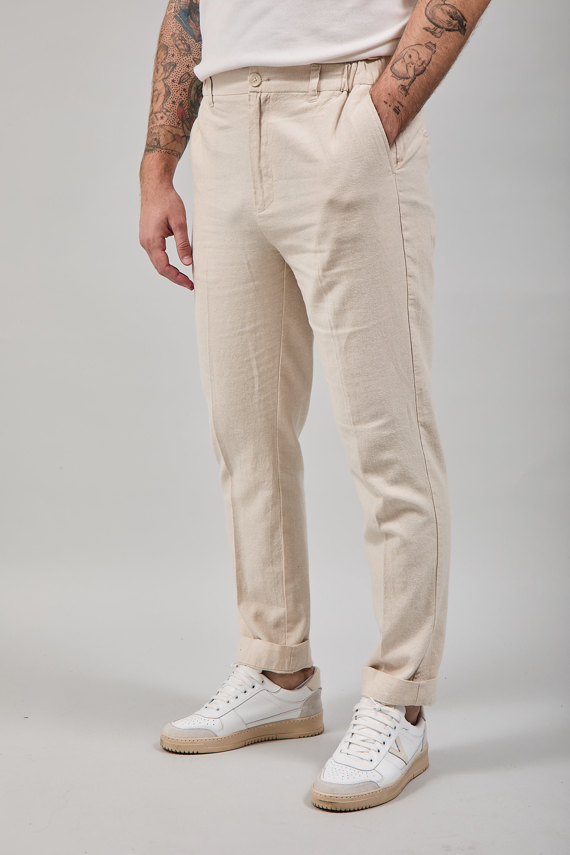 Pantalone Hamaki-ho Lino Beige 1839