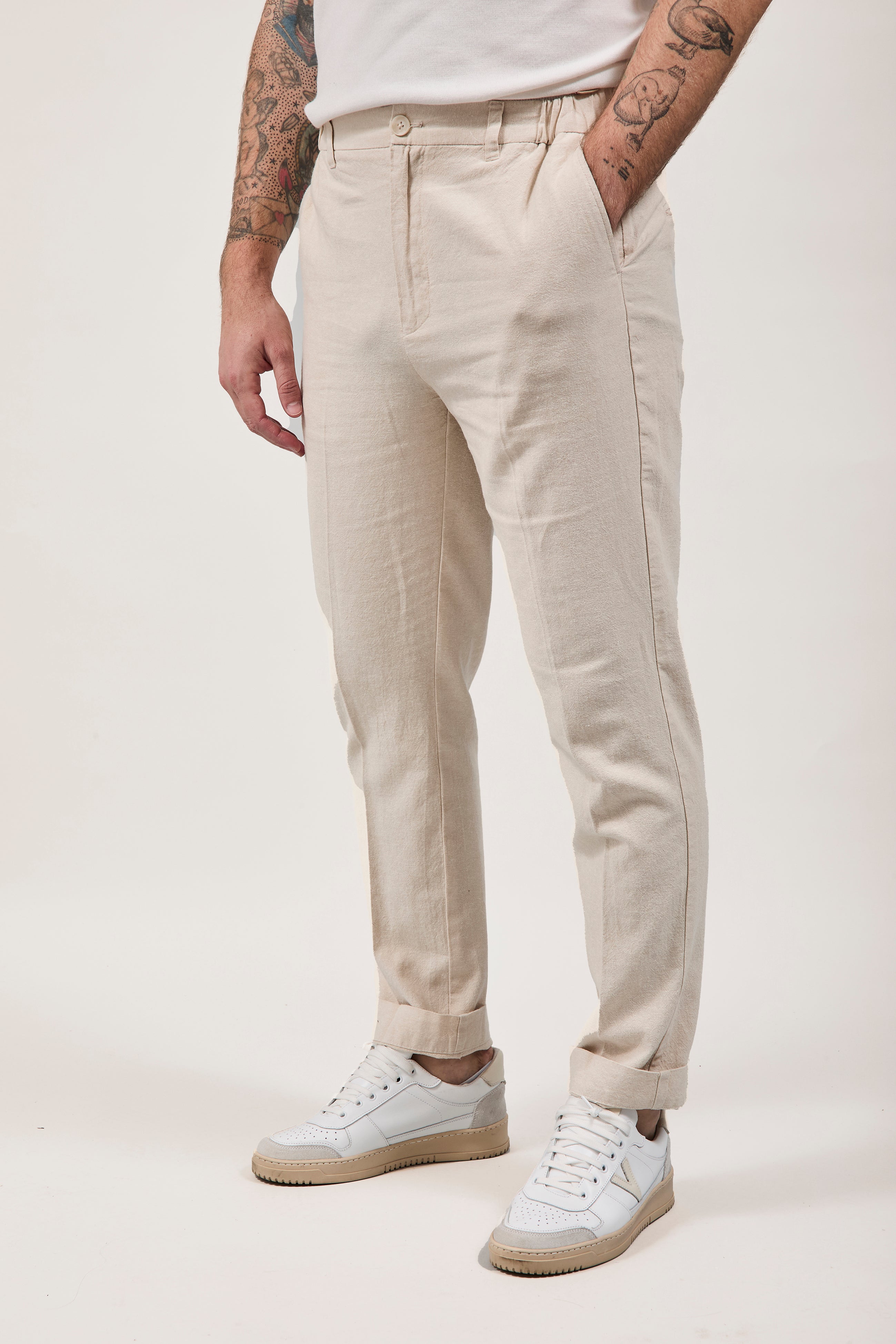 Pantalone Hamaki-ho Lino Beige 1839