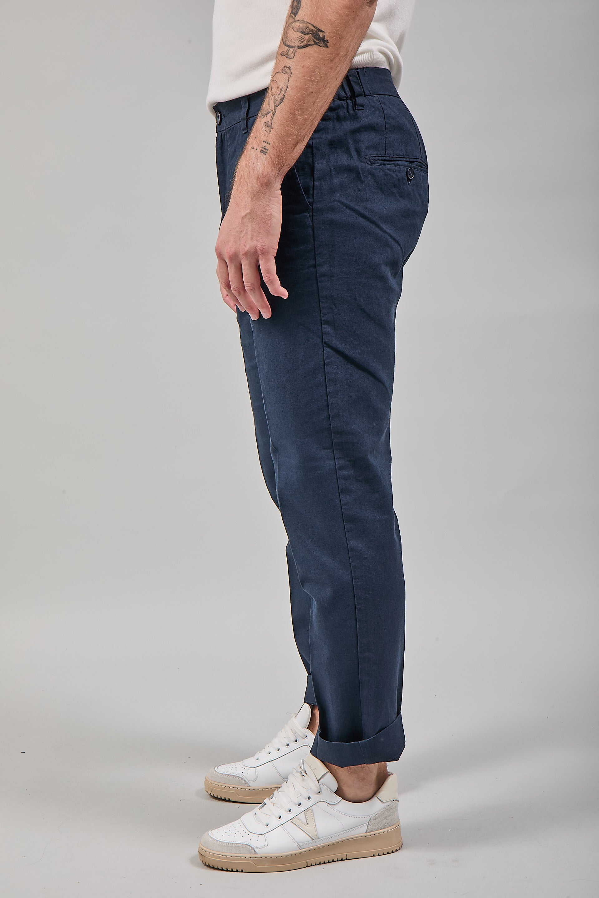 Pantalone Hamaki-ho Lino Blu 1839