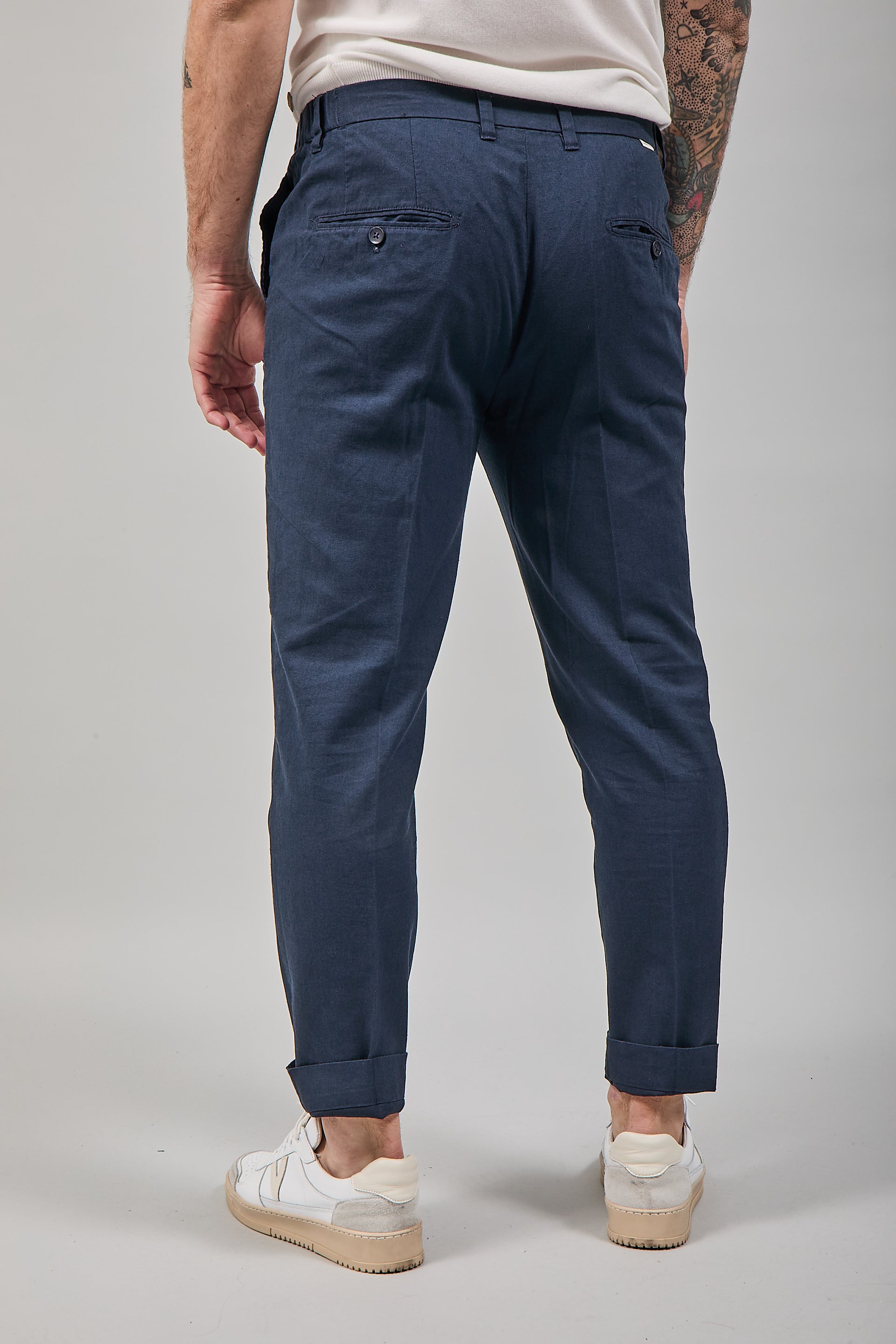 Pantalone Hamaki-ho Lino Blu 1839