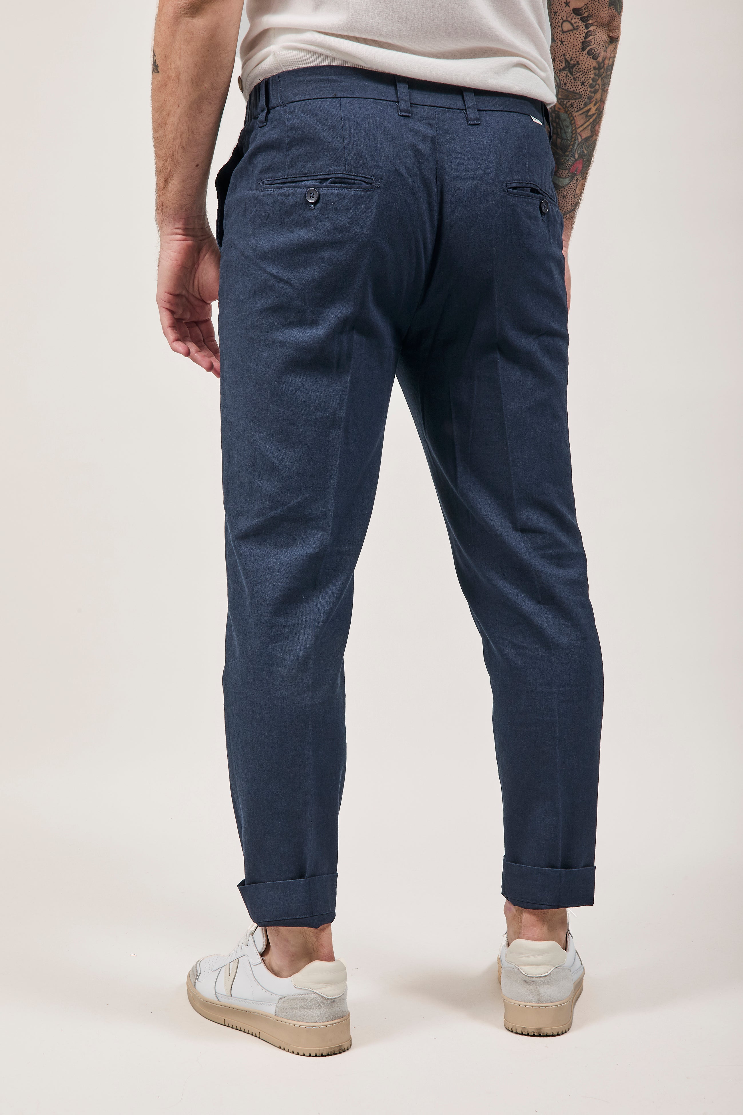Pantalone Hamaki-ho Lino Blu 1839