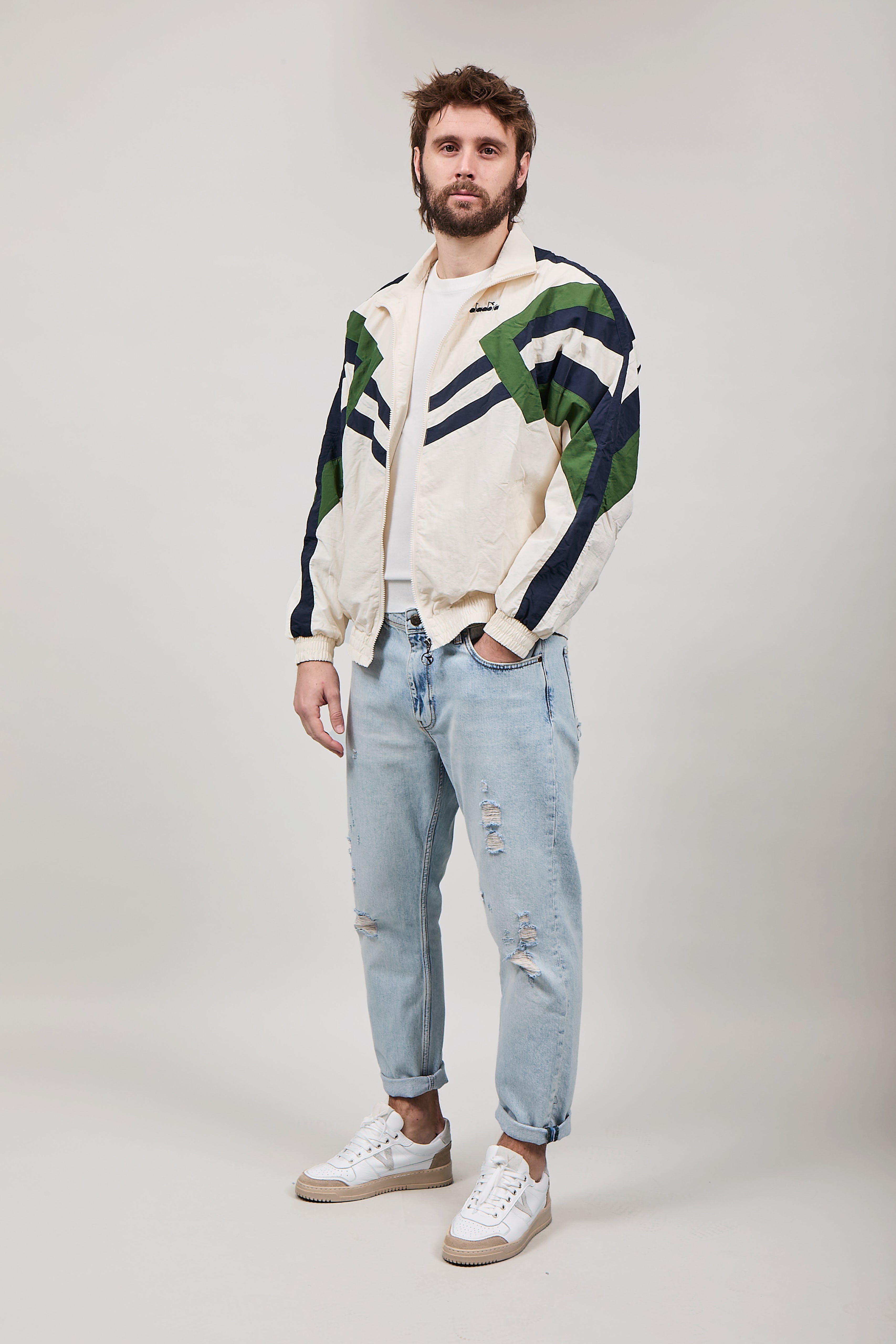 Track Jacket Diadora legacy Bianco