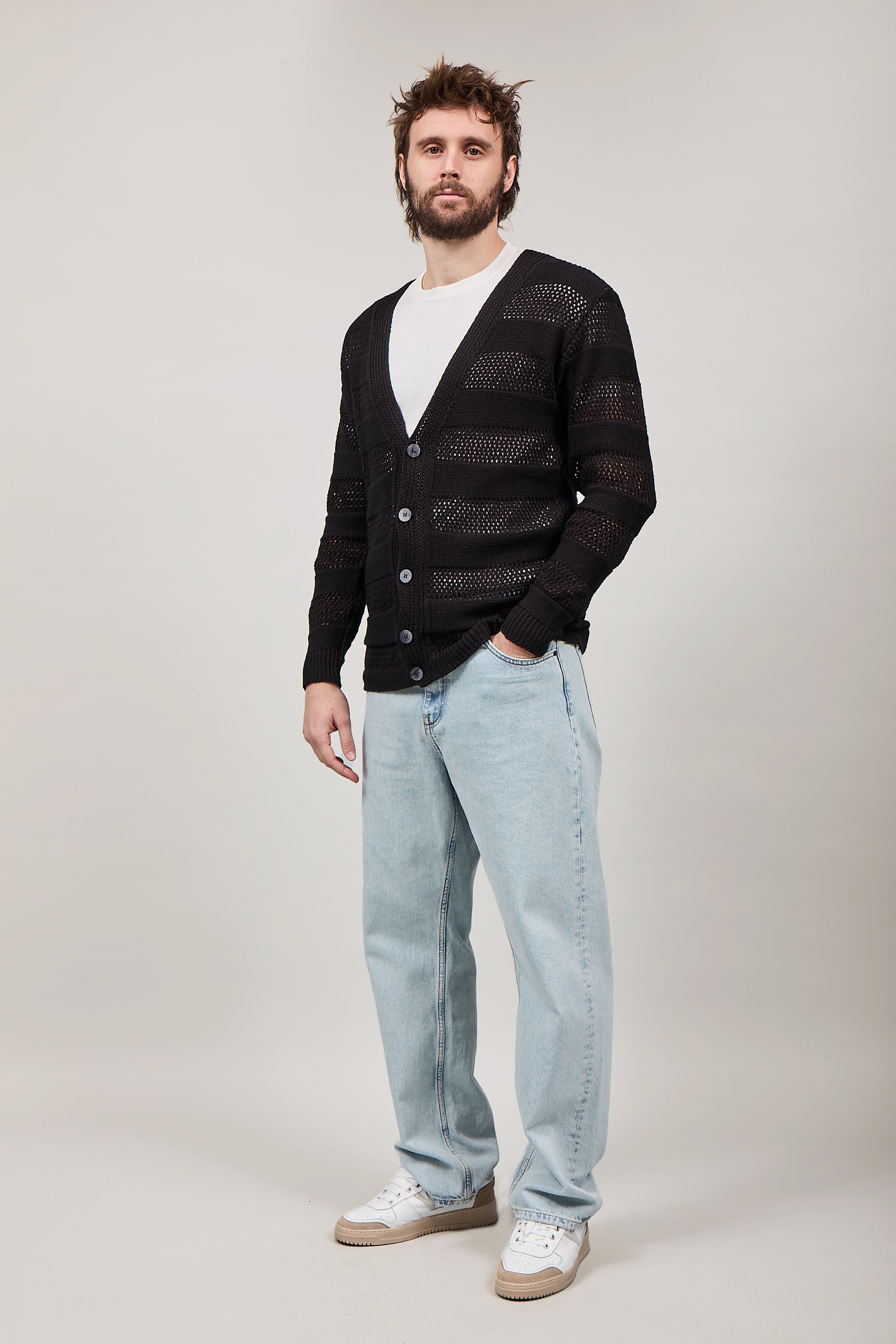 Cardigan Imperial Traforato Nero 024