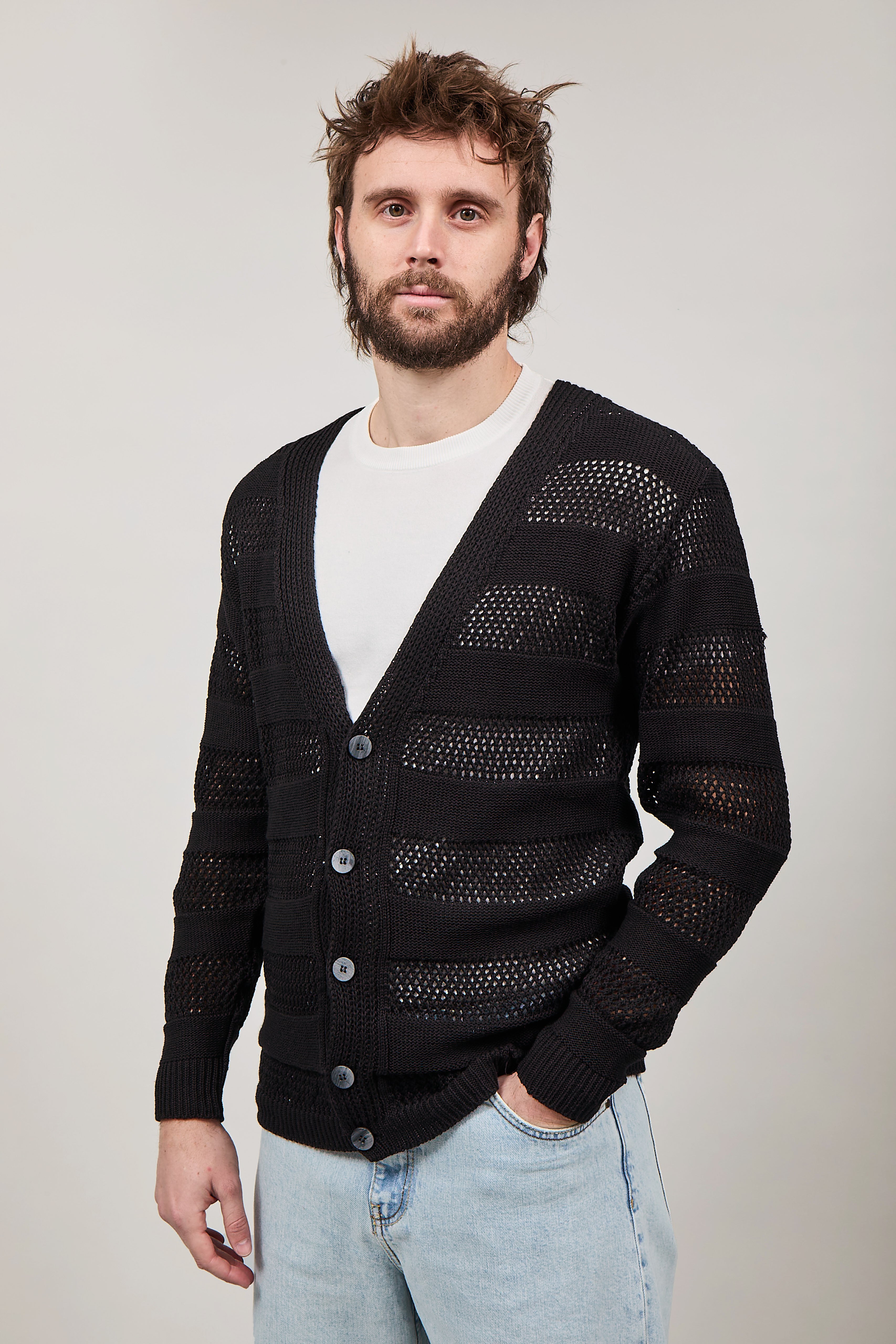 Cardigan Imperial Traforato Nero 024