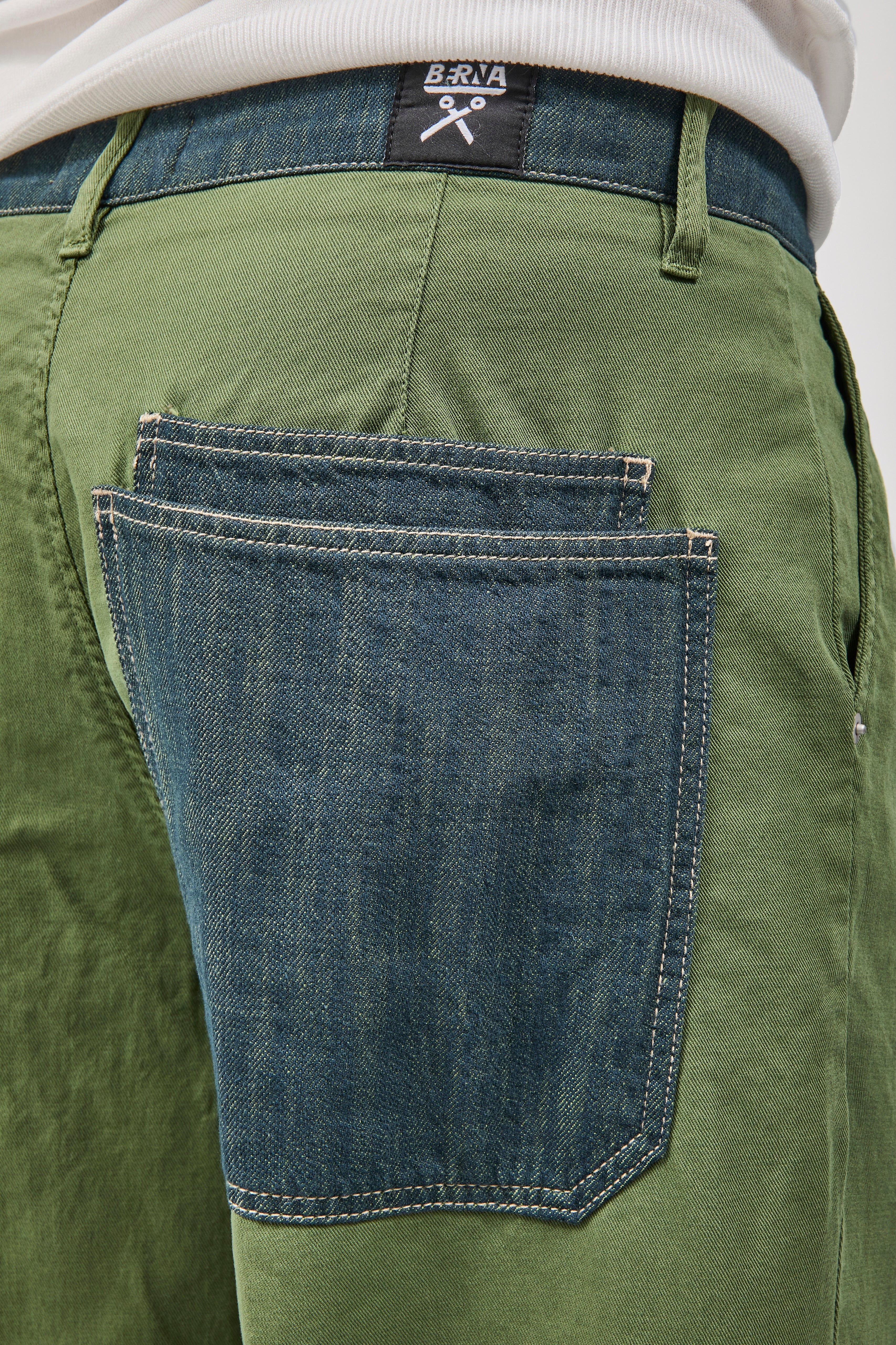 Pantalone cinta denim Berna Verde scuro