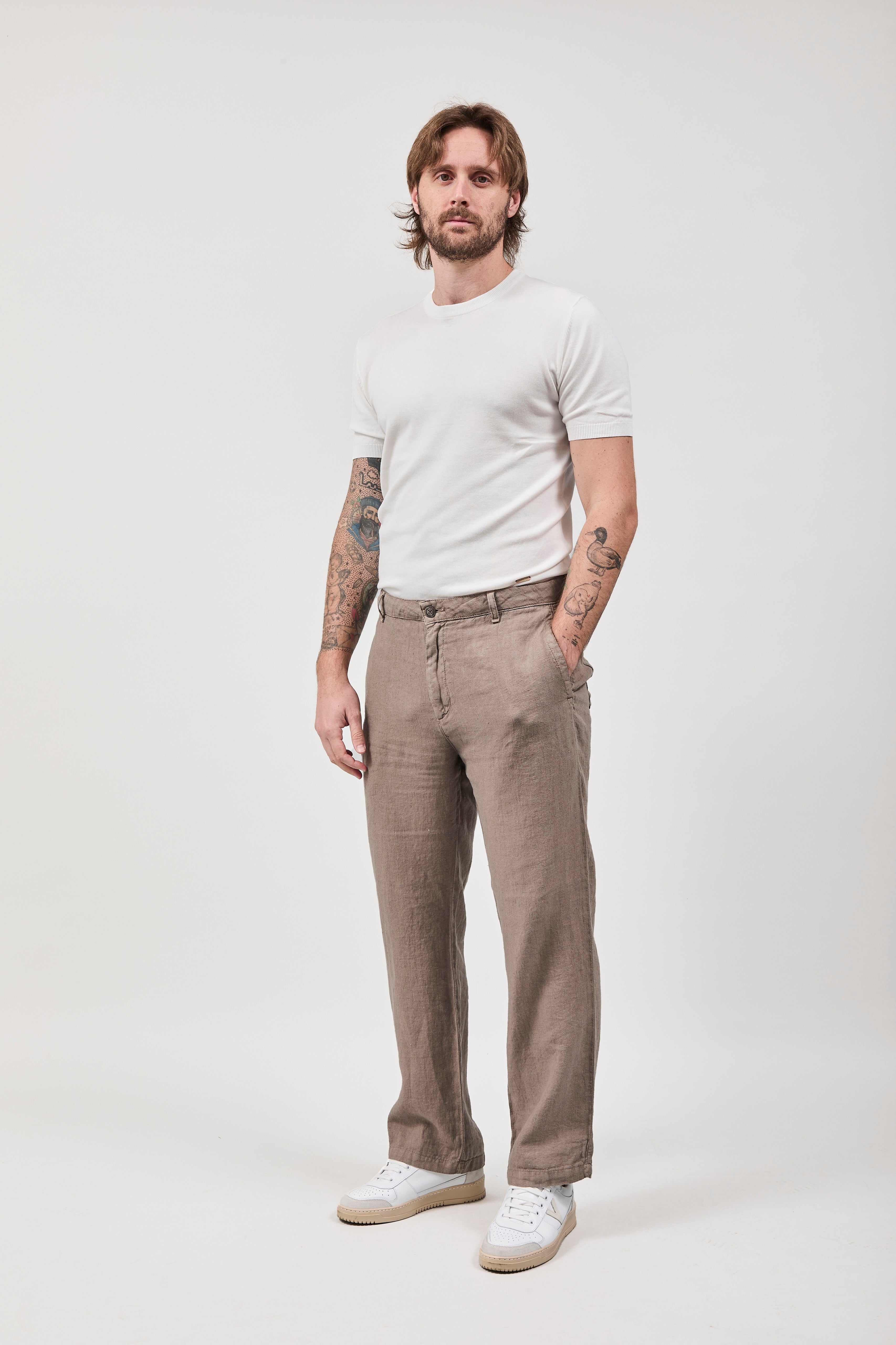 Pantalone Pont Lino Maputo Fango