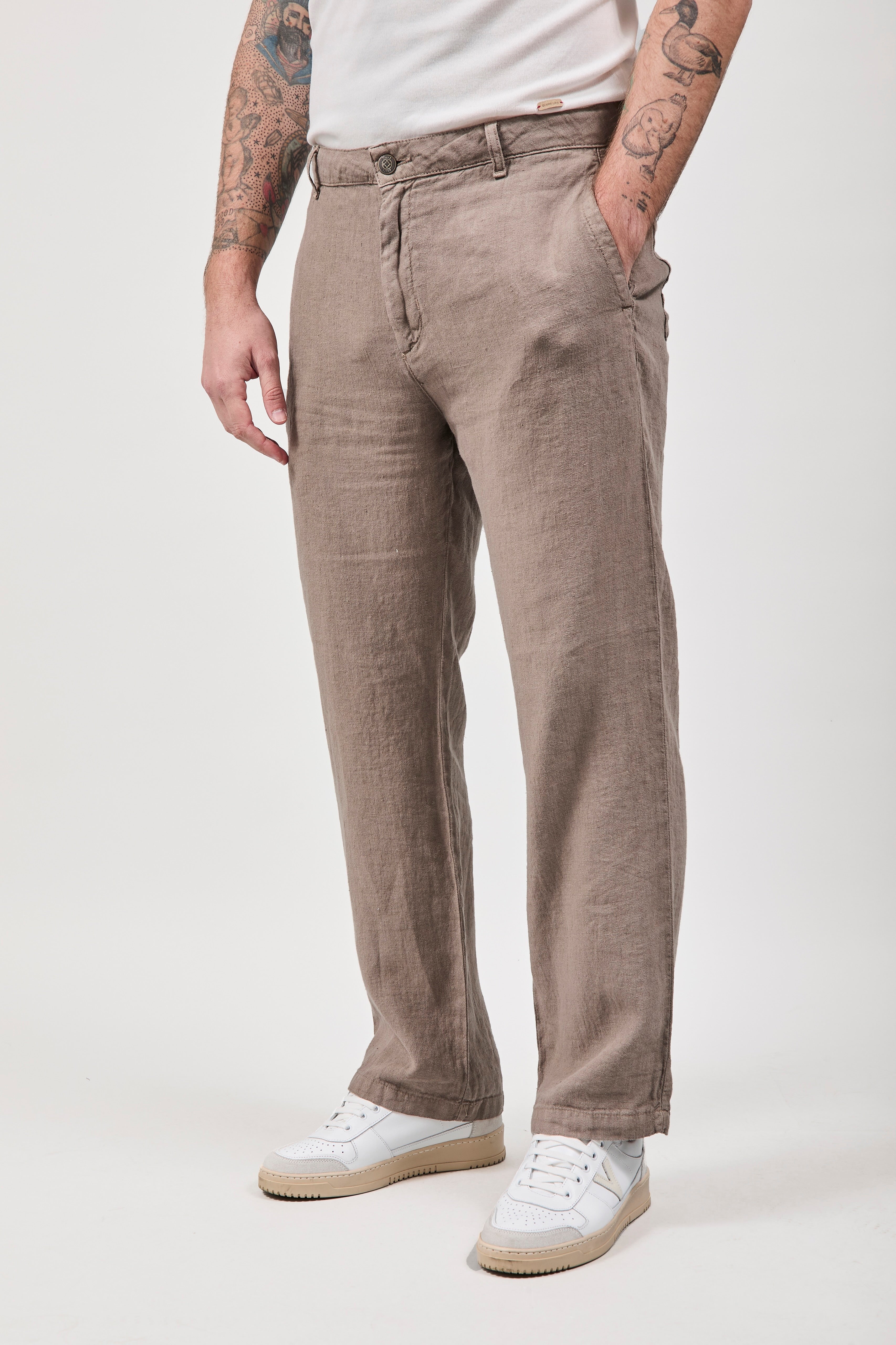 Pantalone Pont Lino Maputo Fango