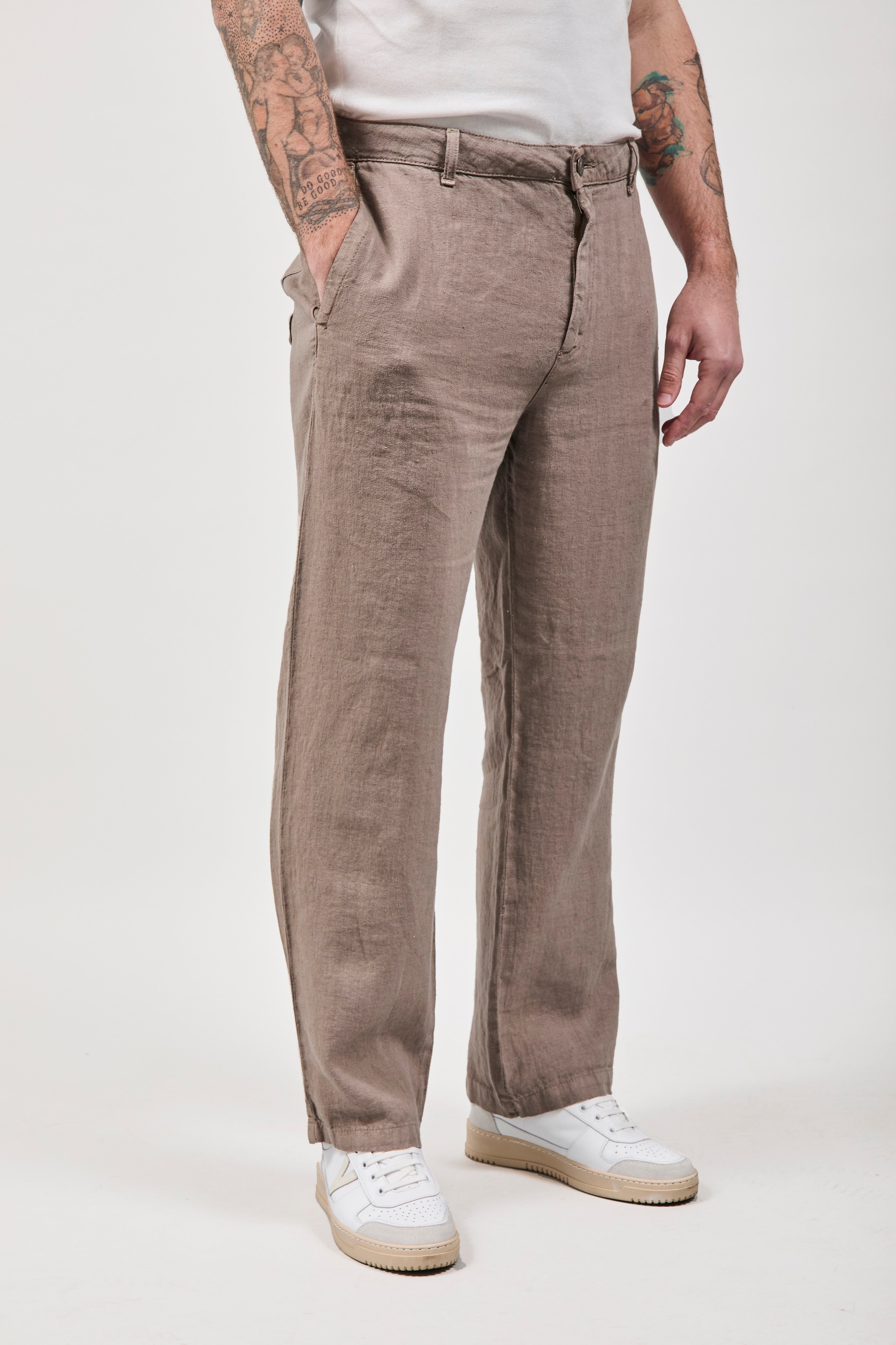 Pantalone Pont Lino Maputo Fango