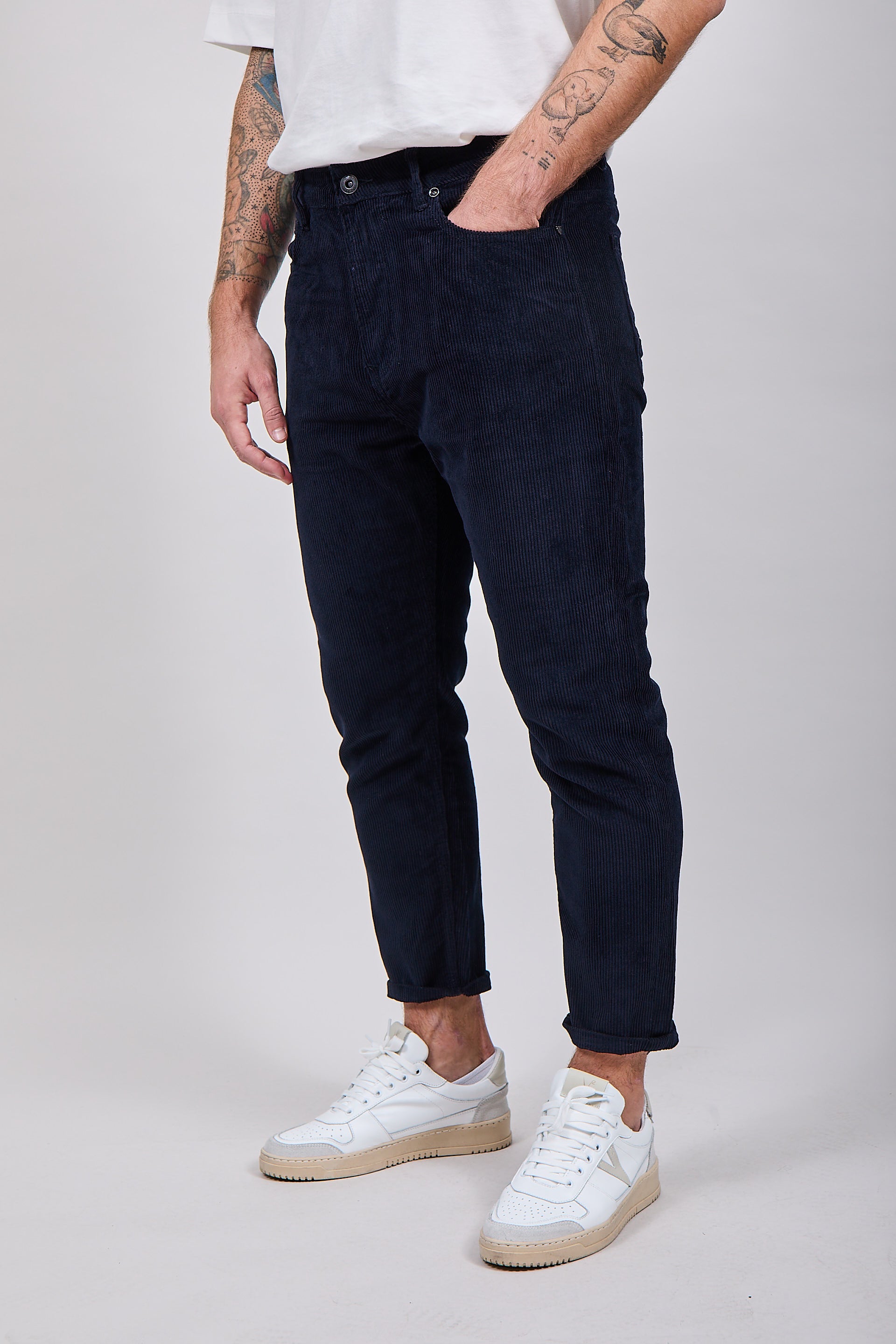 Pantalone Gianni Lupo Velluto Navy 6227