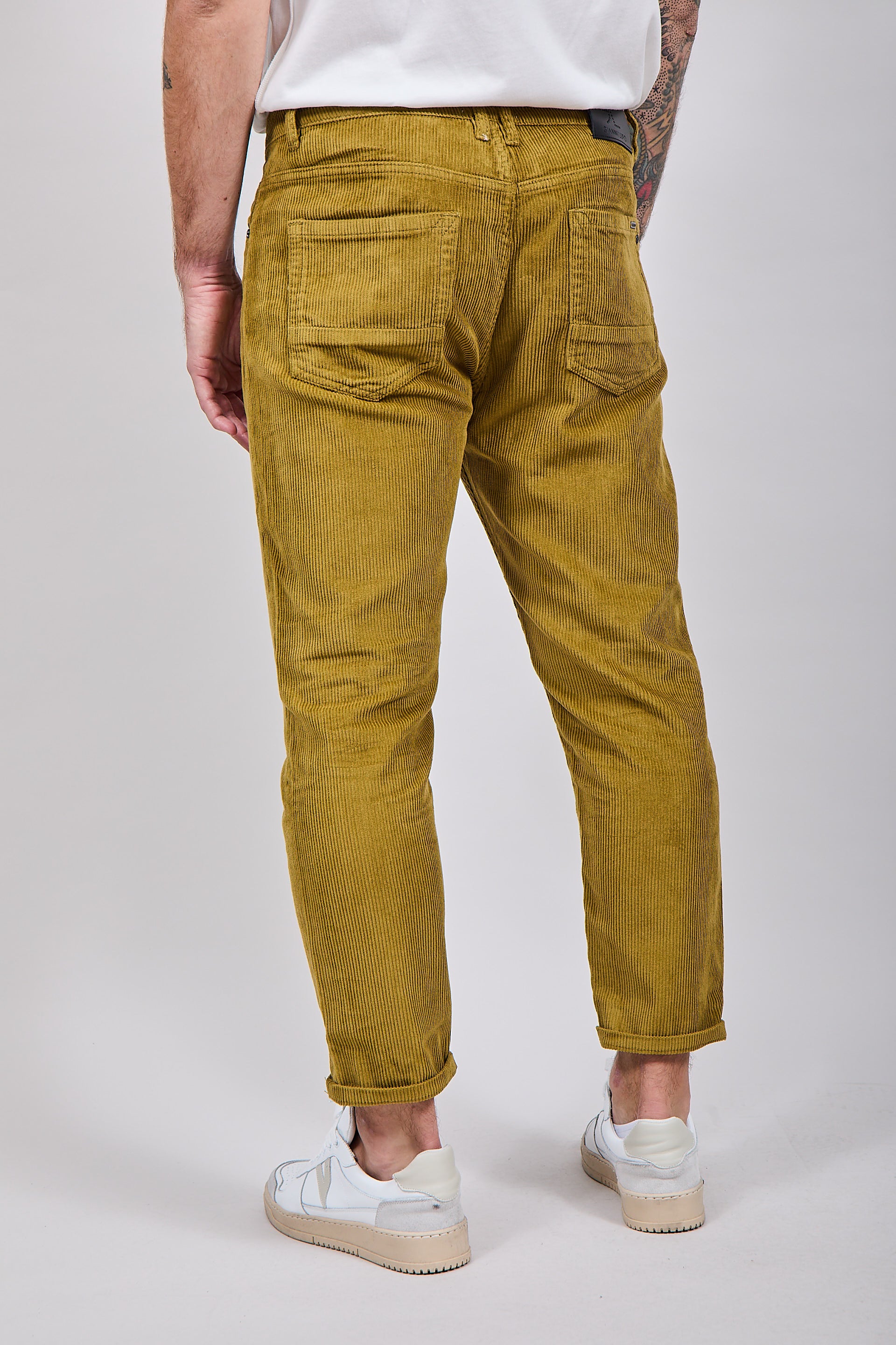 Pantalone Gianni Lupo Velluto Verde Olio 6227