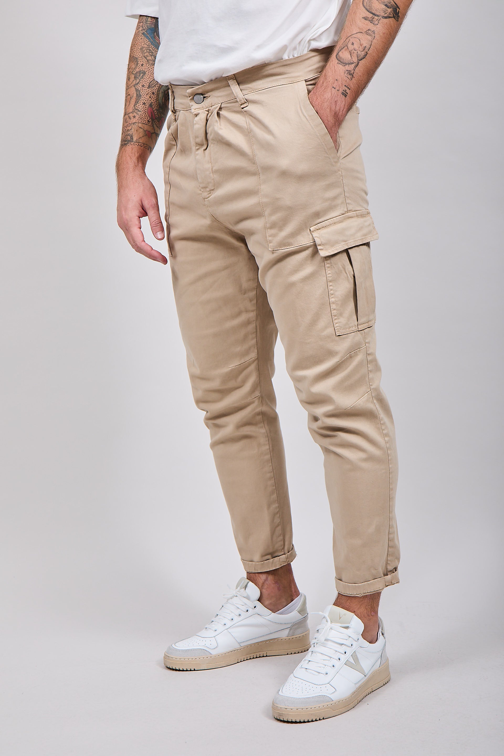 Pantalone Over-d Cargo Beige P40