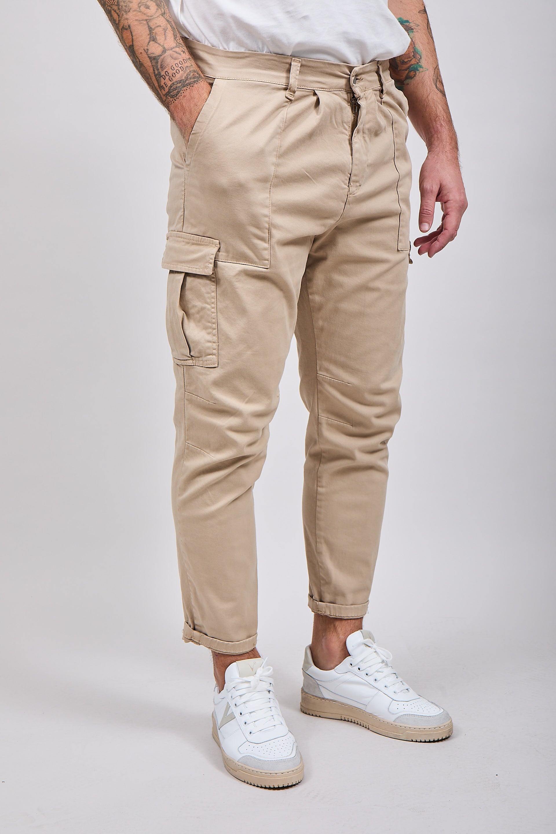 Pantalone Over-d Cargo Beige P40