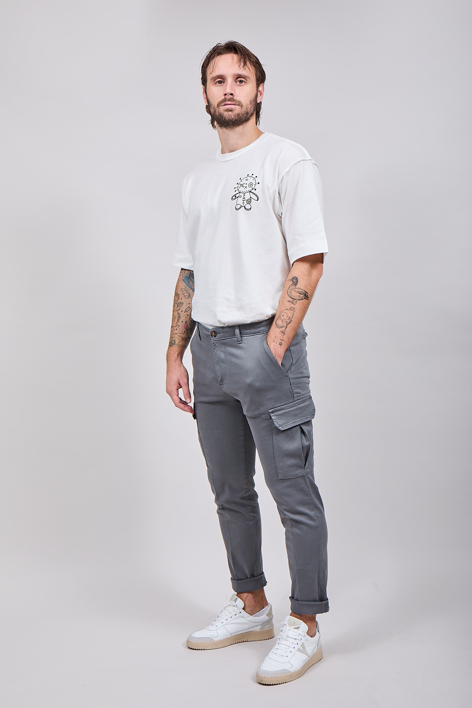 Pantalone Over-d Cargo Grigio P05