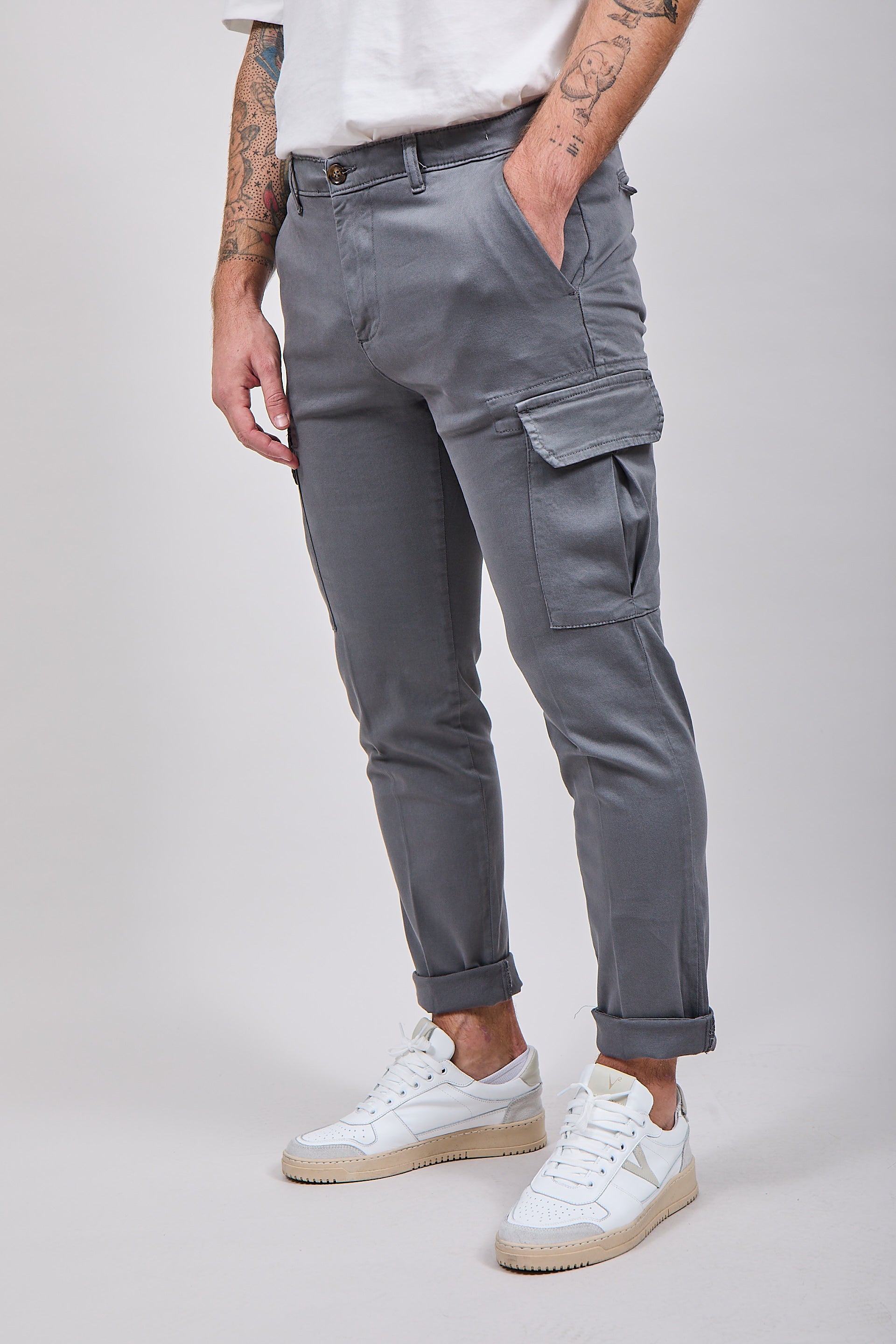 Pantalone Over-d Cargo Grigio P05