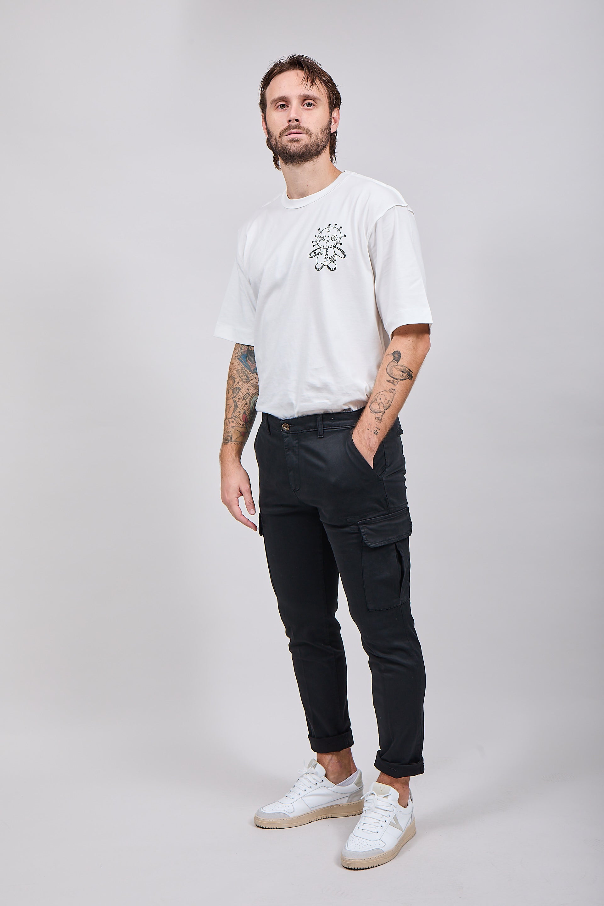 Pantalone Over-d Cargo Nero P05