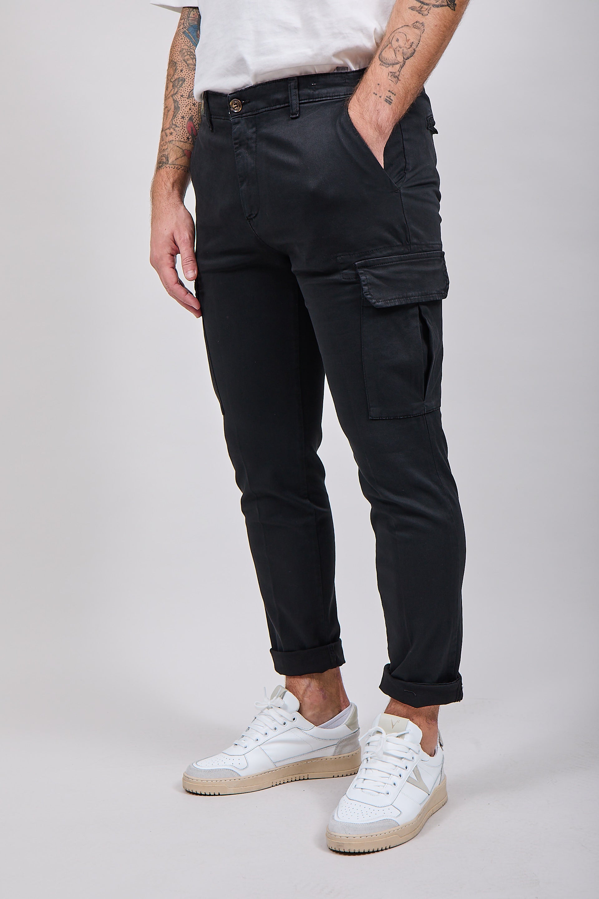 Pantalone Over-d Cargo Nero P05