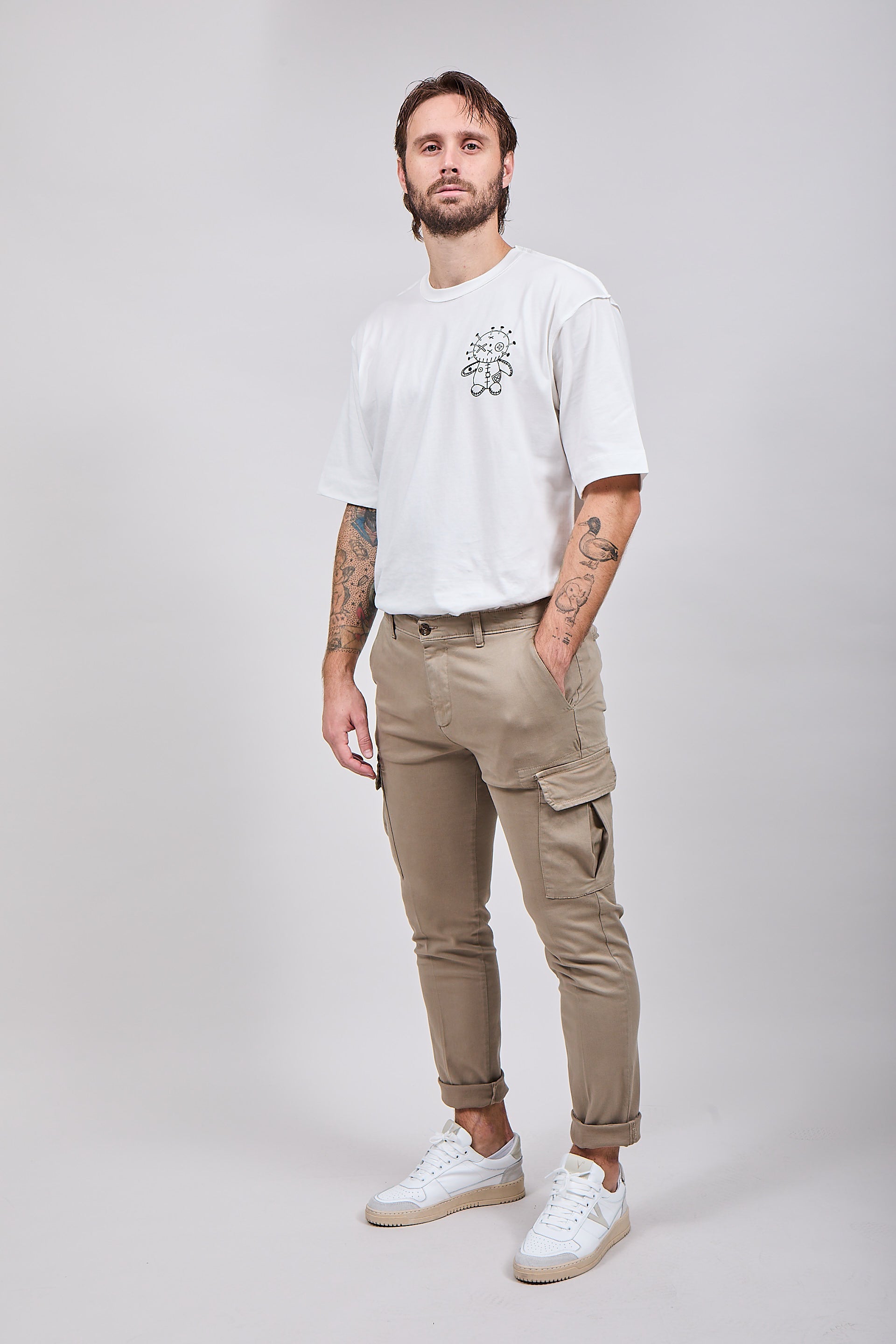 Pantalone Over-d Cargo Beige P05