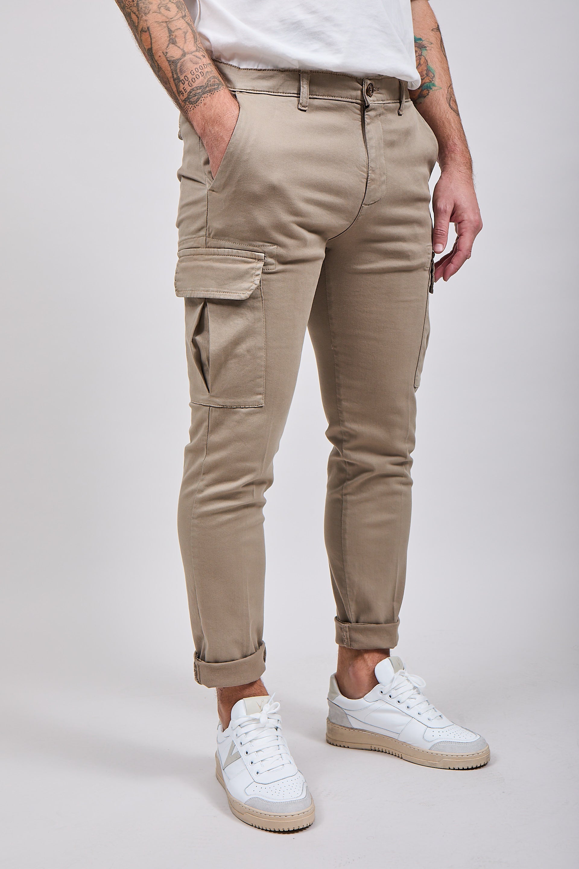 Pantalone Over-d Cargo Beige P05