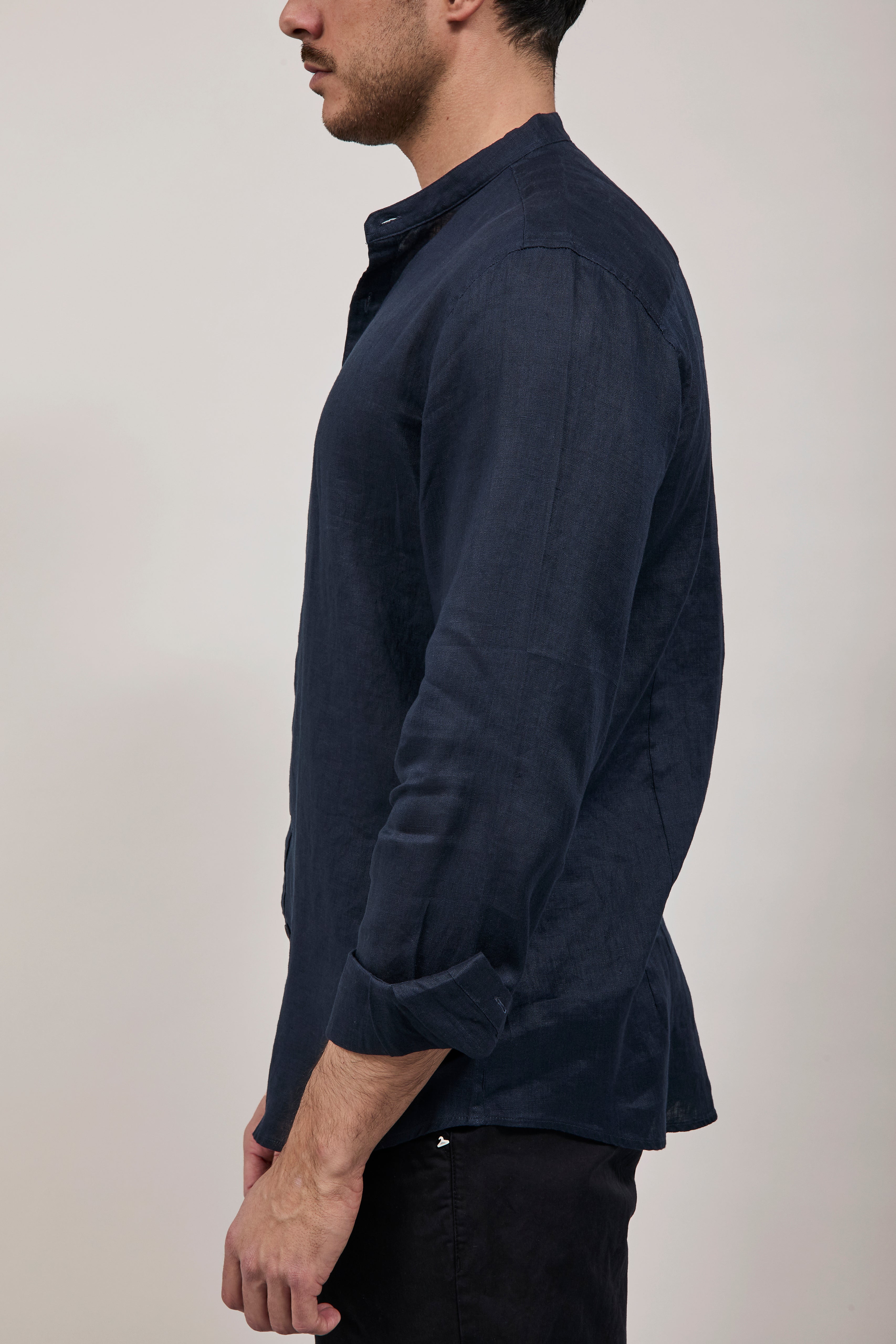 Camicia Gianni Lupo Lino Coreana 7620 Navy