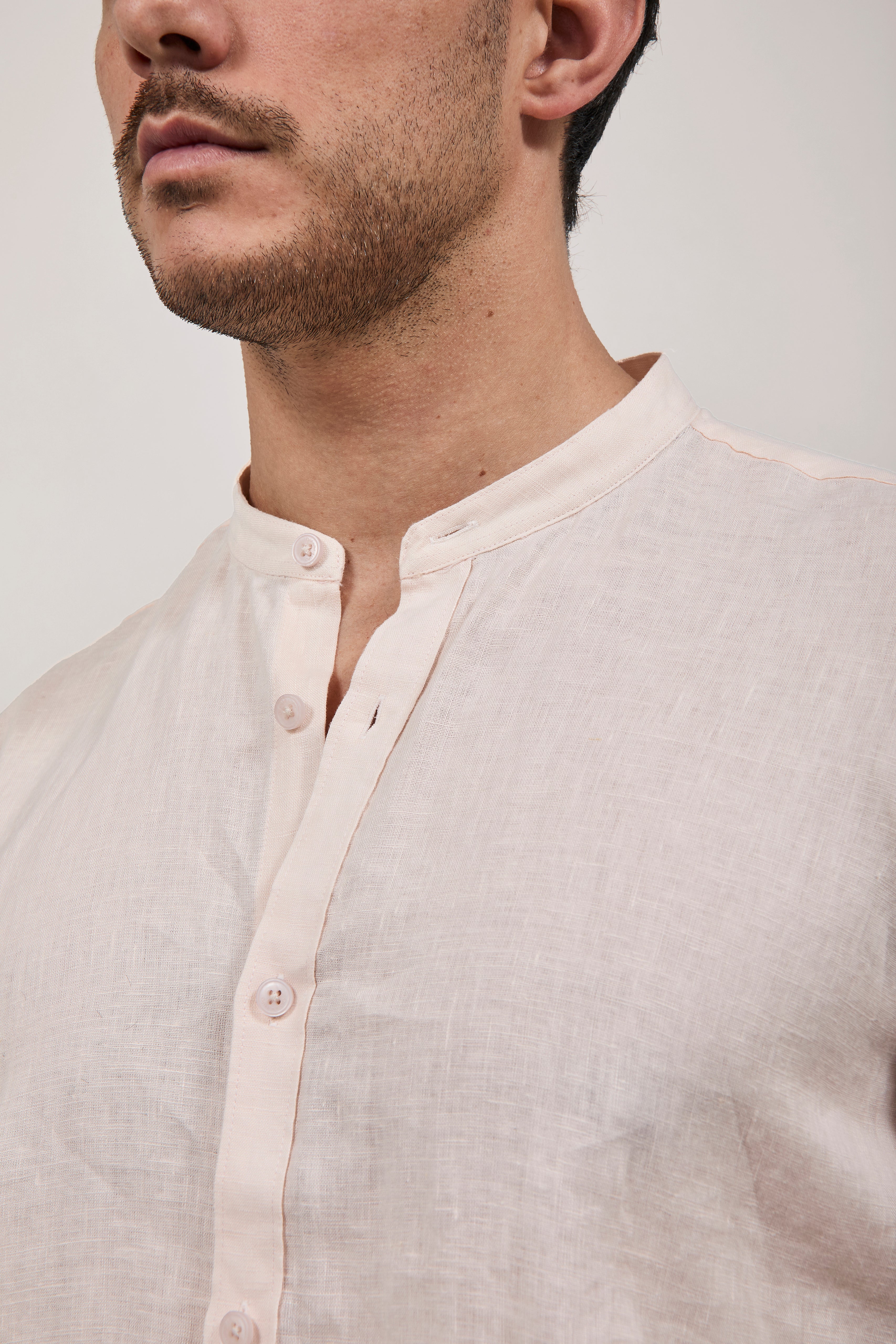 Camicia Gianni Lupo Lino Coreana 7620 Rosa