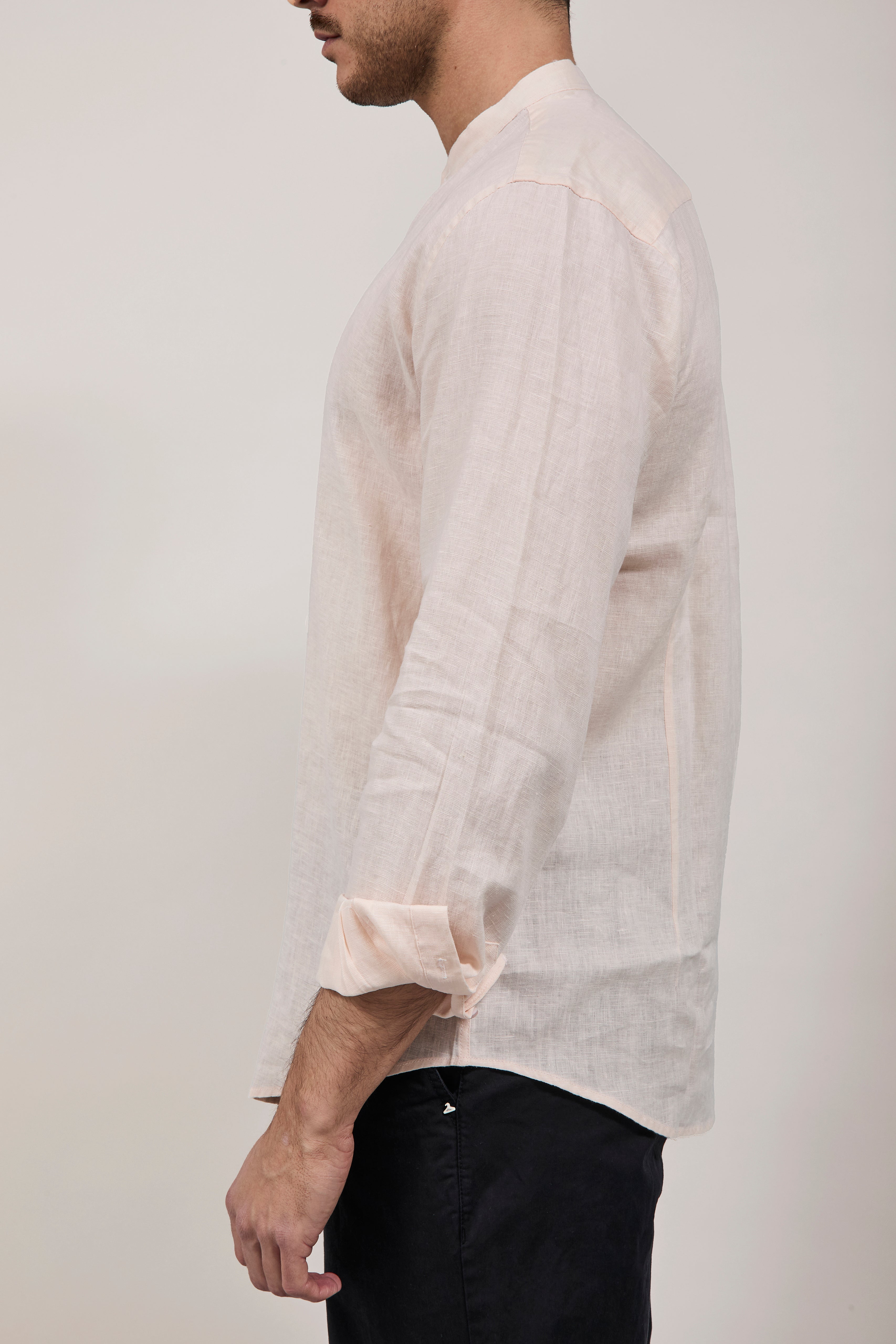 Camicia Gianni Lupo Lino Coreana 7620 Rosa