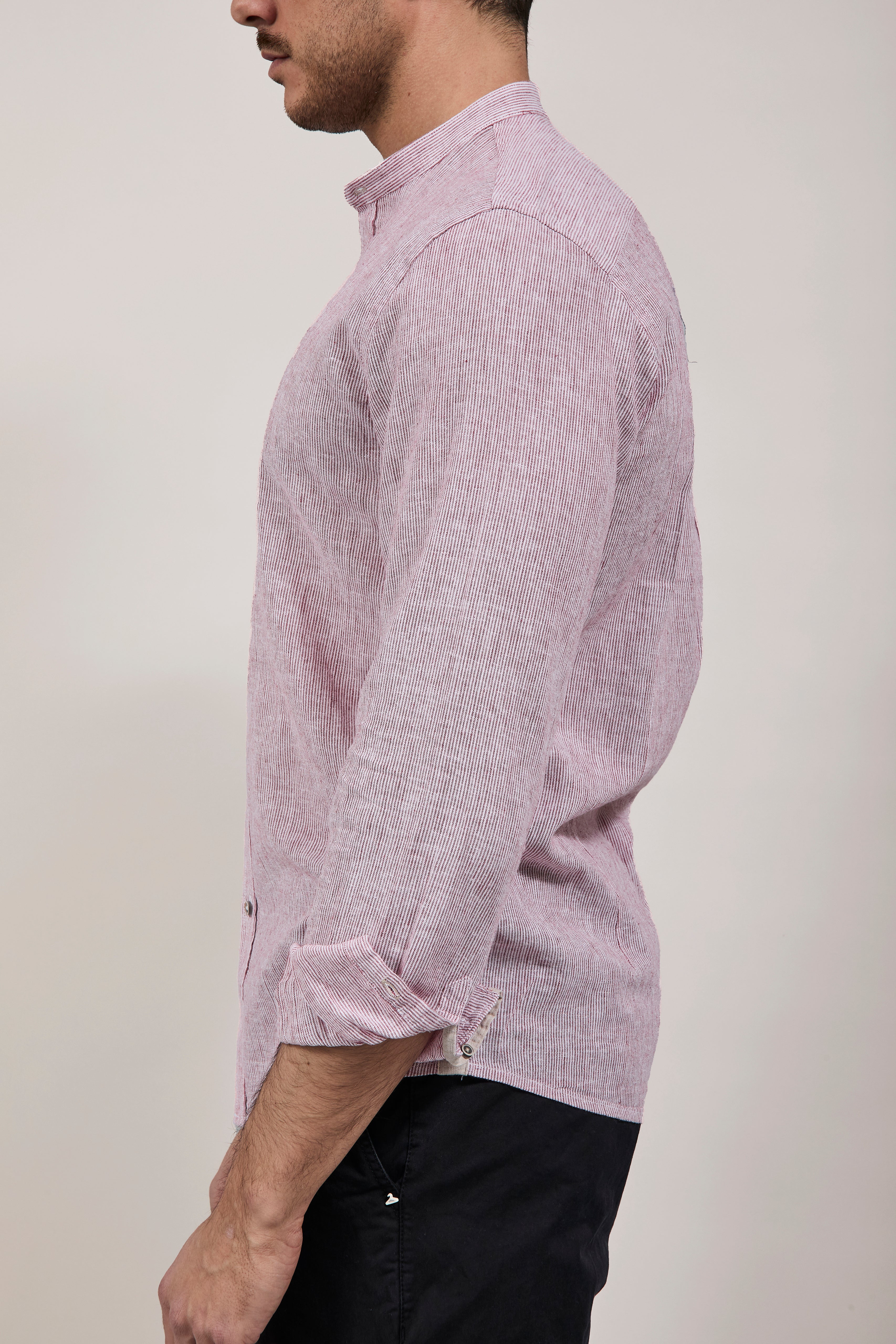 Camicia Block Eleven Microriga Bordeaux 89