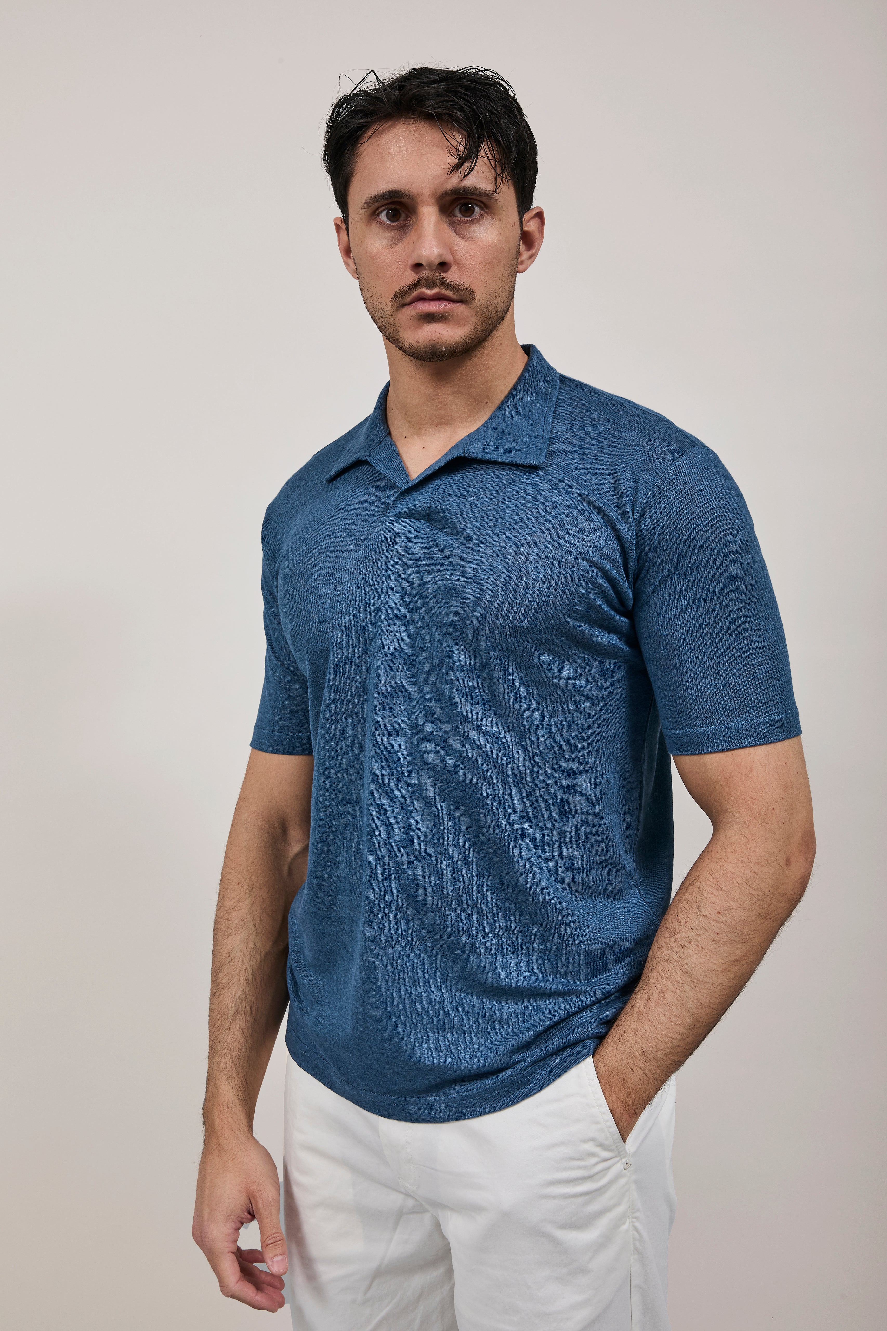 Polo Alta Tensione Lino Indaco F64