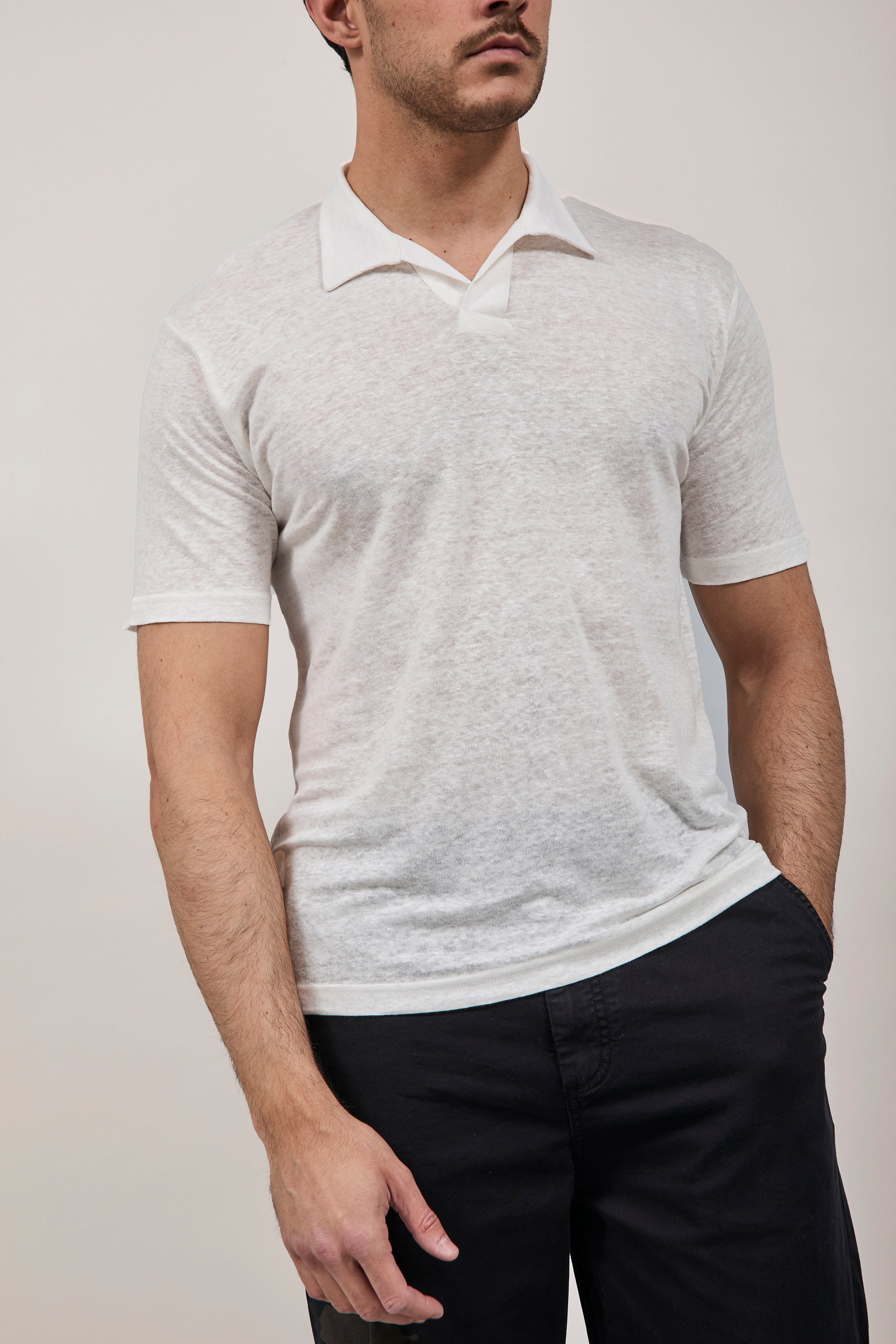 Polo Alta Tensione Lino Latte F64