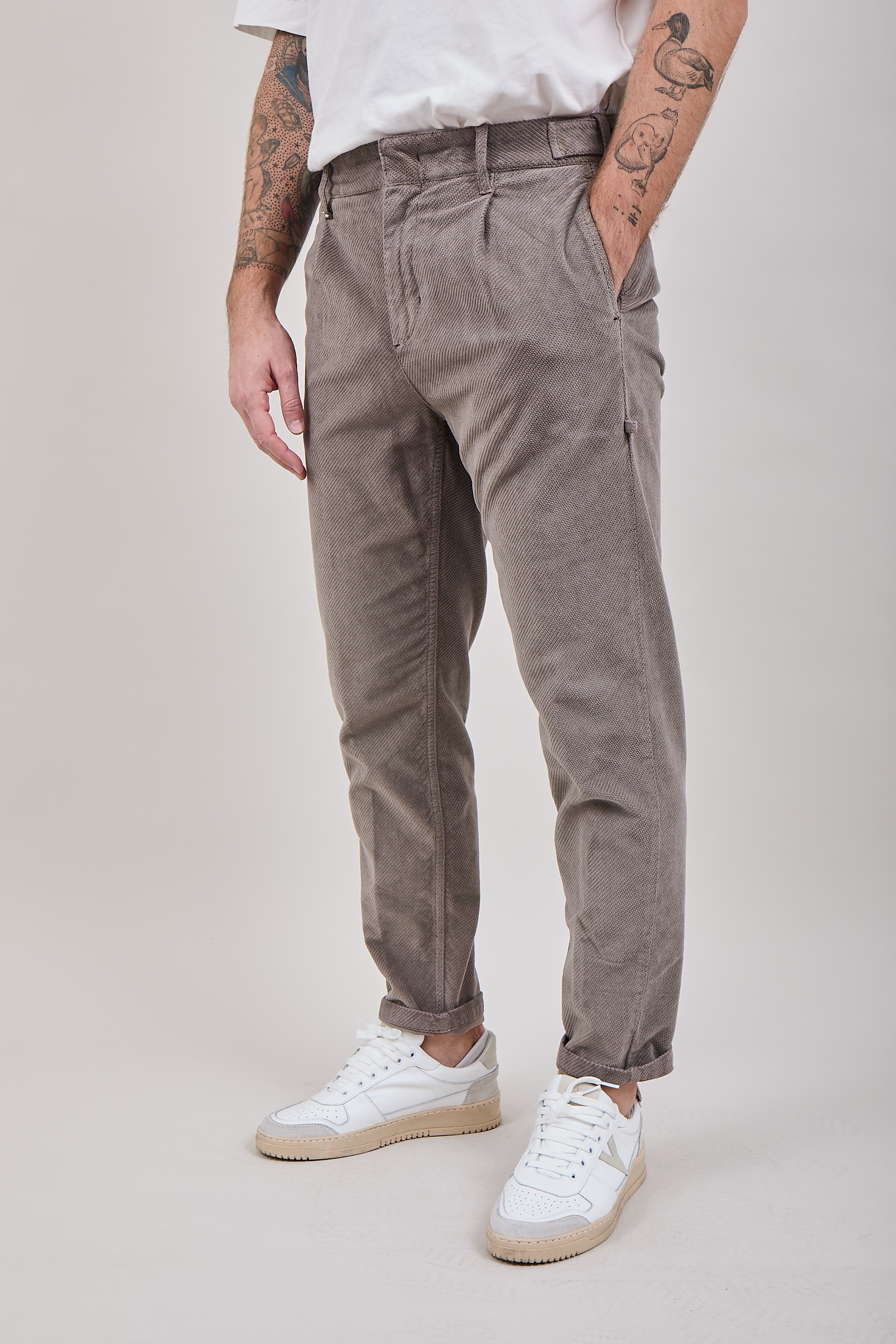 Pantalone Berna Velluto Tortora 110