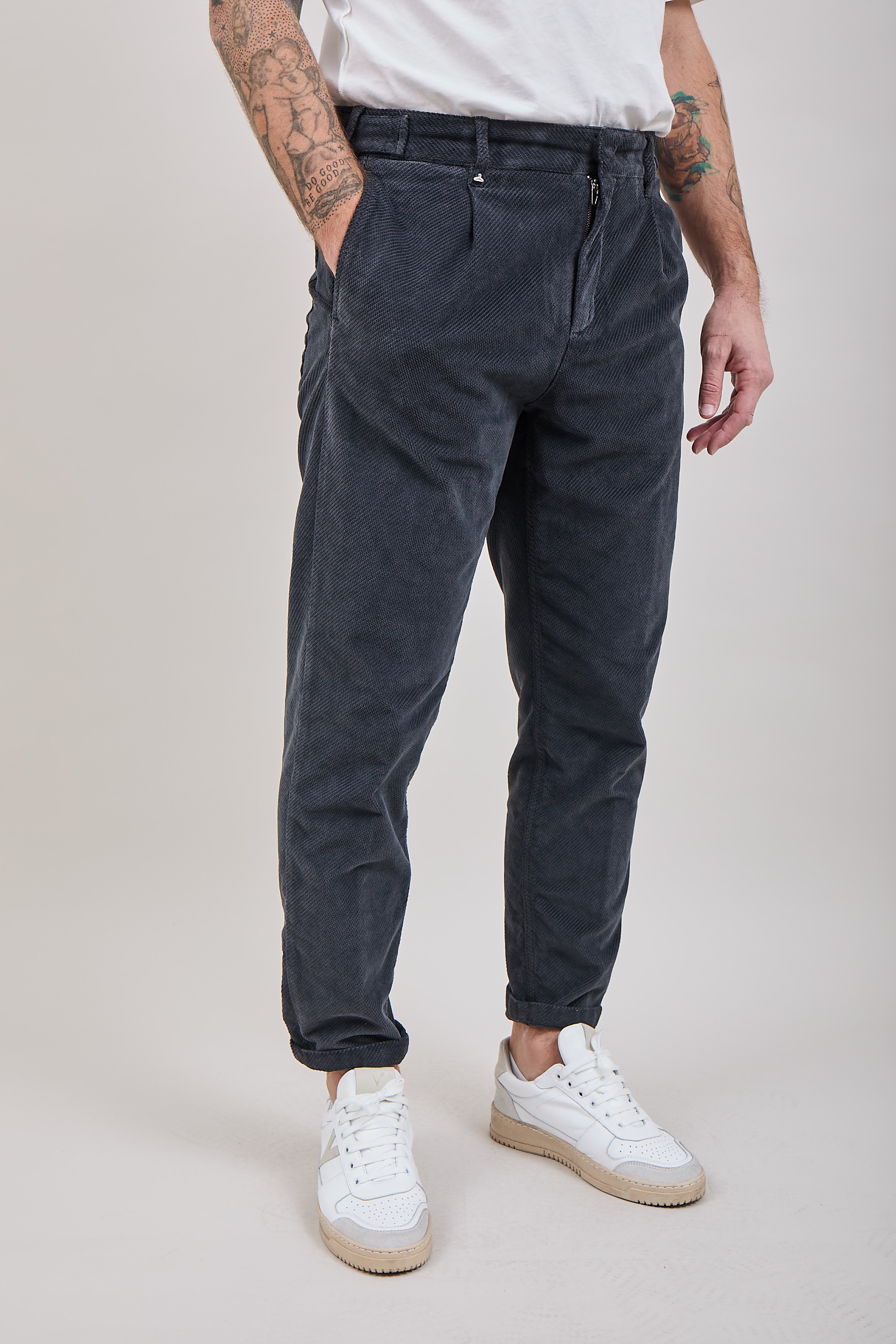 Pantalone Berna Velluto Asfalto 110