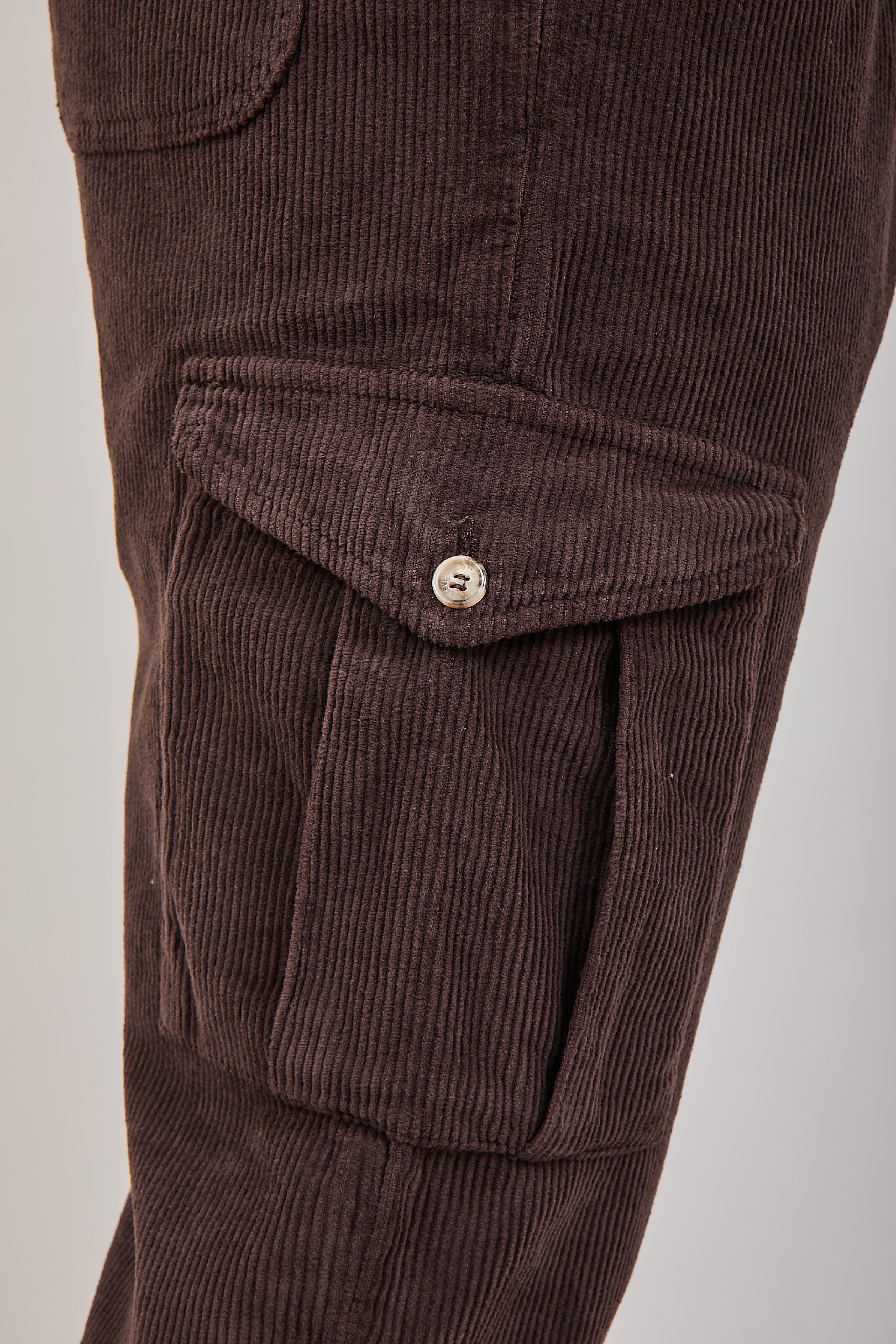 Pantalone Block Eleven Cargo Velluto Castagno