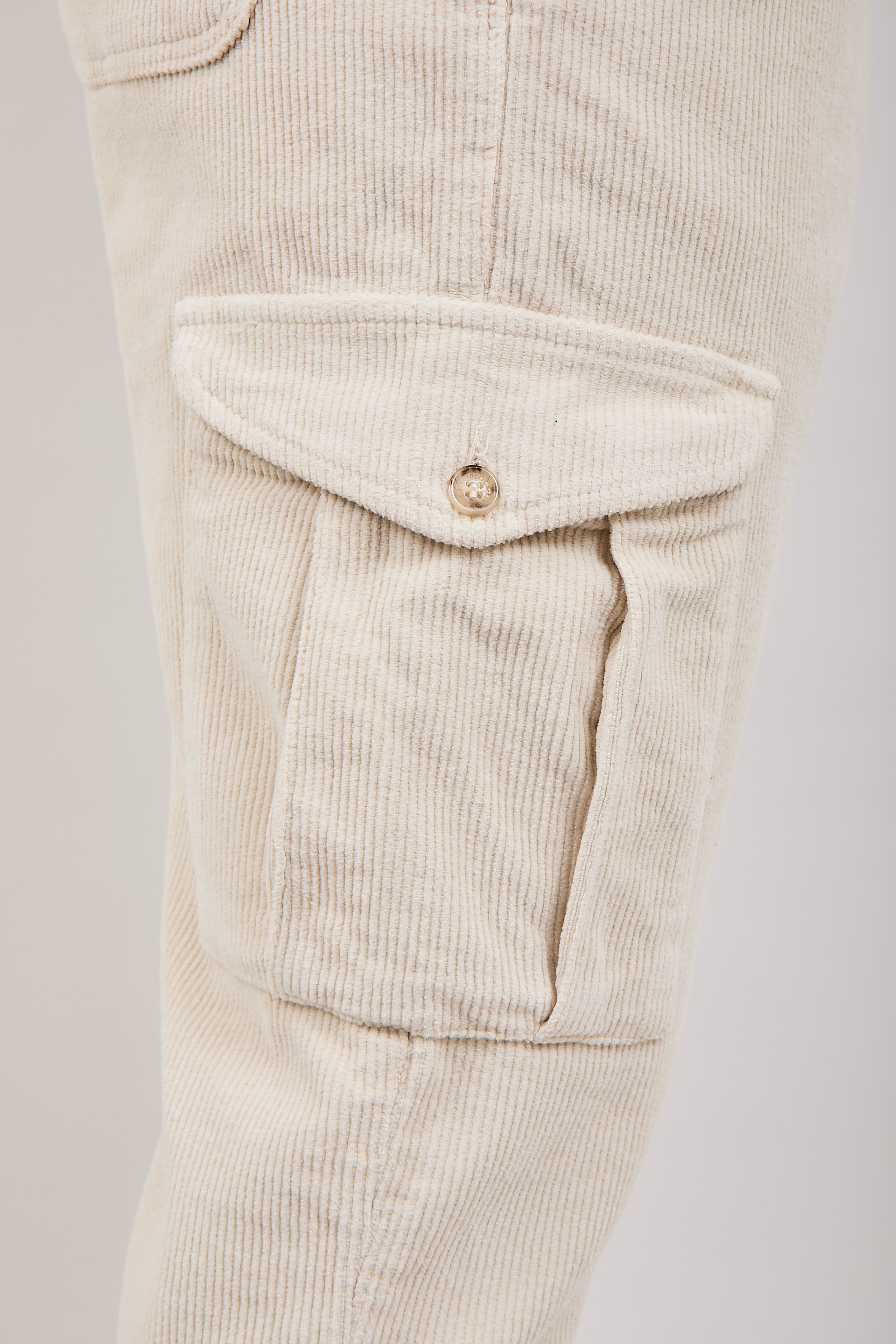 Pantalone Block Eleven Cargo Velluto Beige