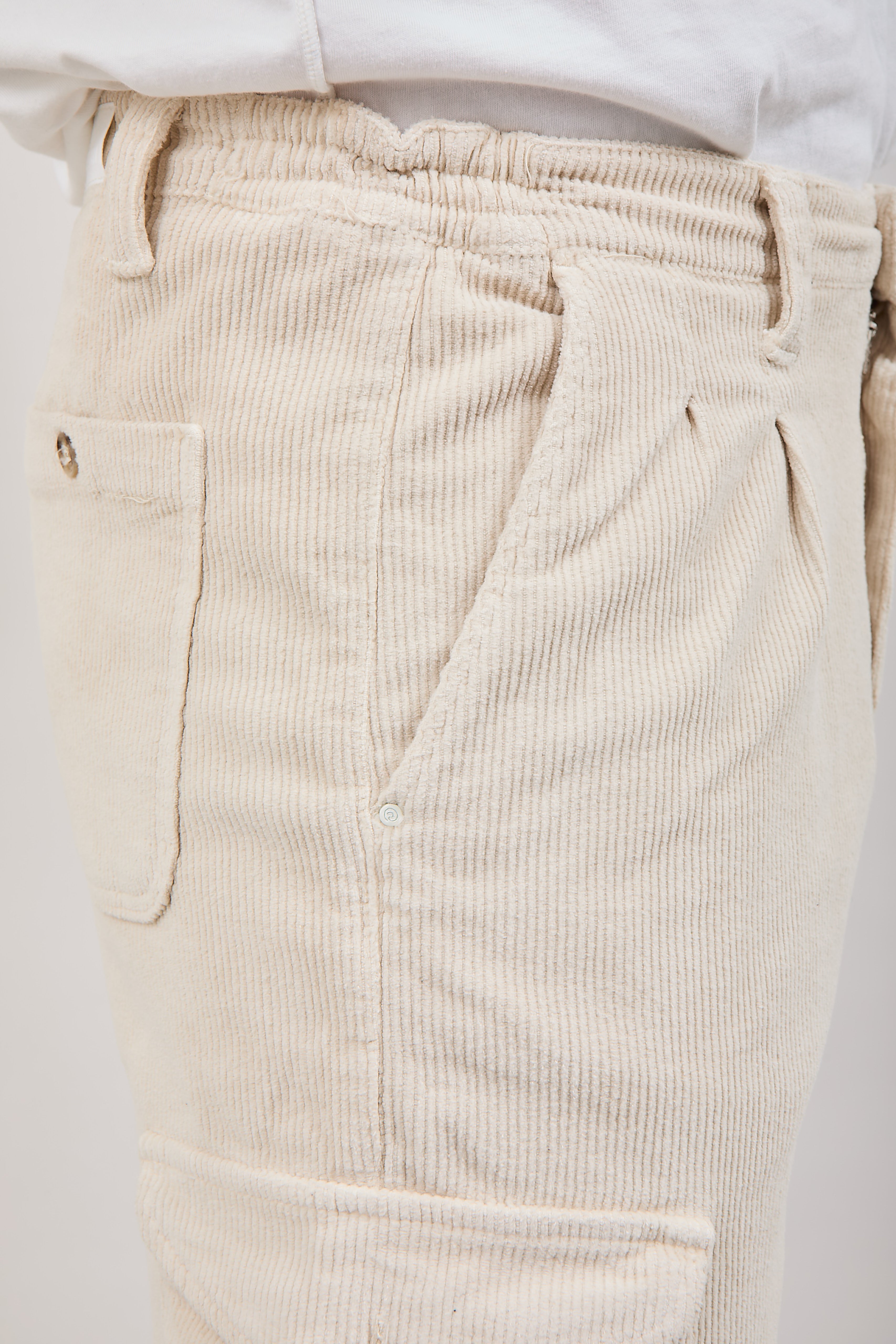Pantalone Block Eleven Cargo Velluto Beige
