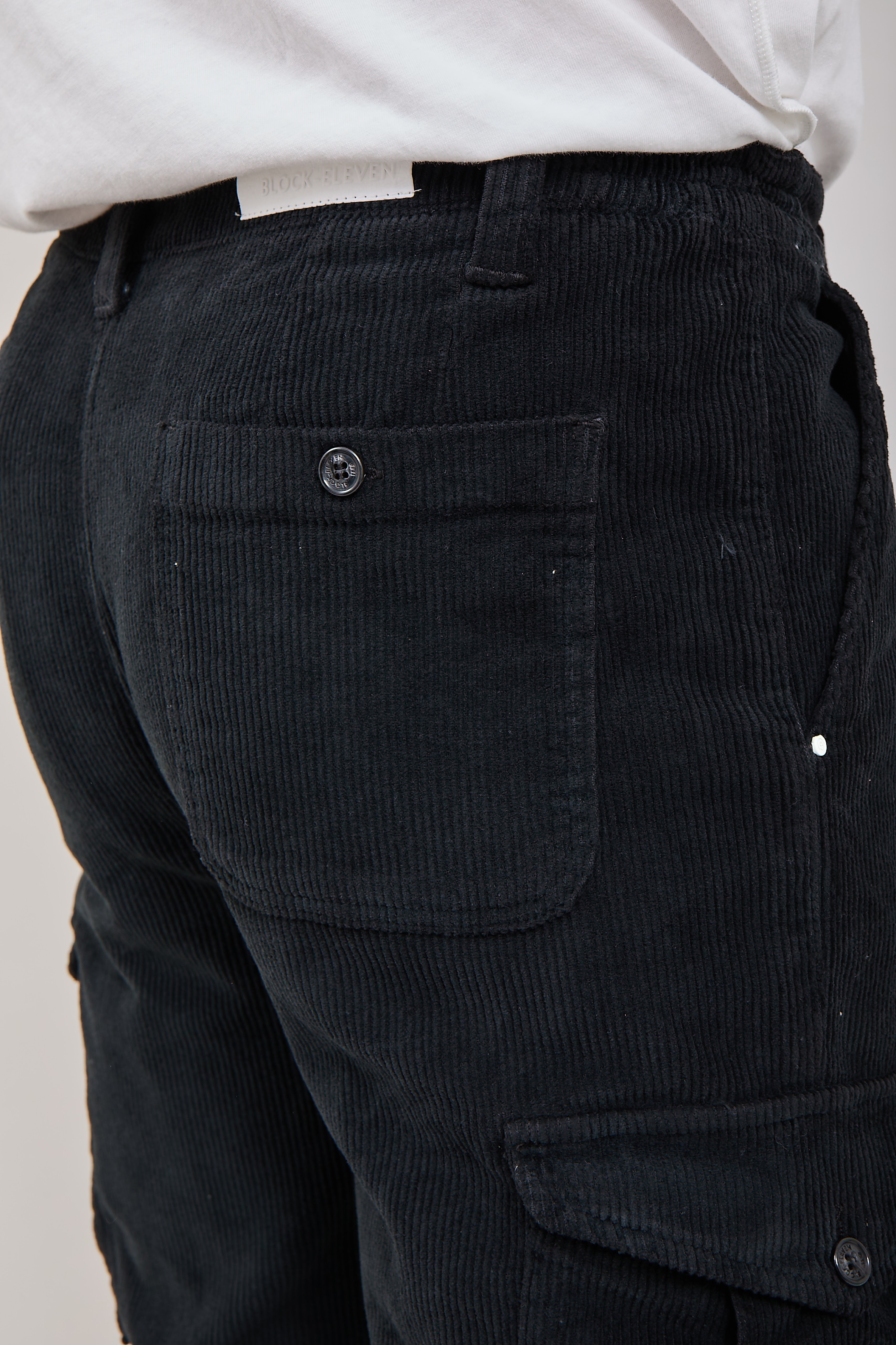 Pantalone Block Eleven Cargo Velluto Nero