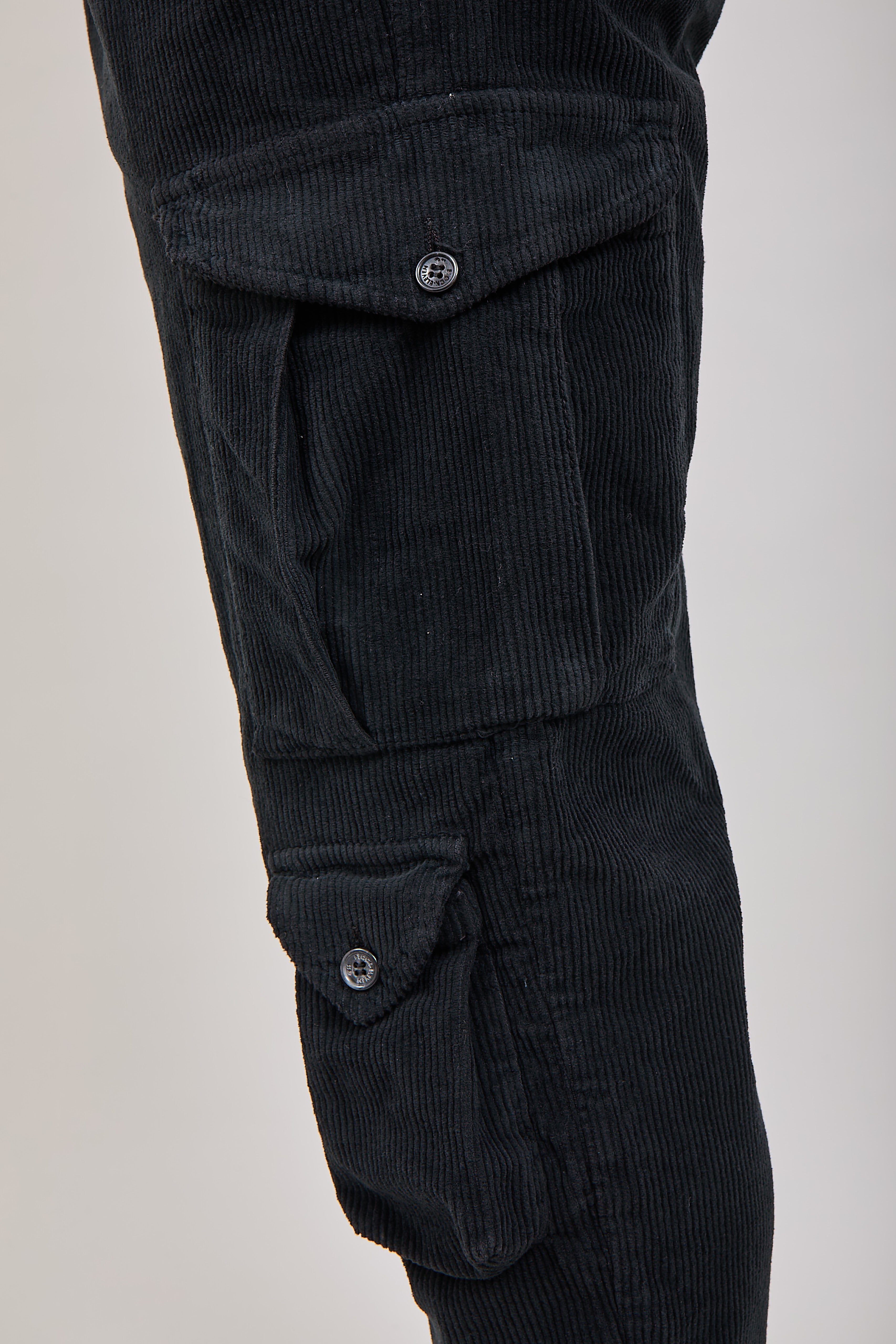 Pantalone Block Eleven Cargo Velluto Nero