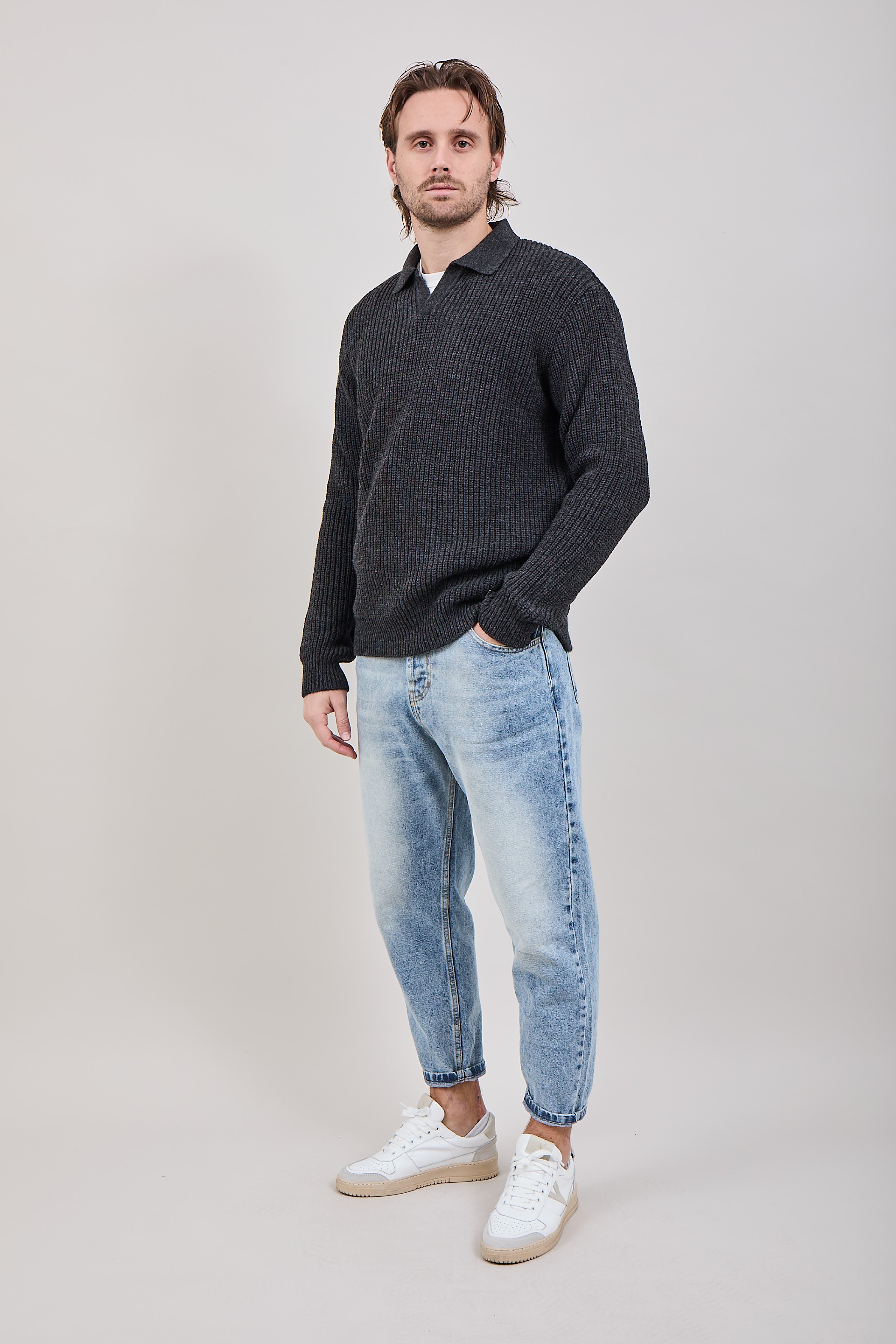 Maglione Block Eleven Polo Ferro