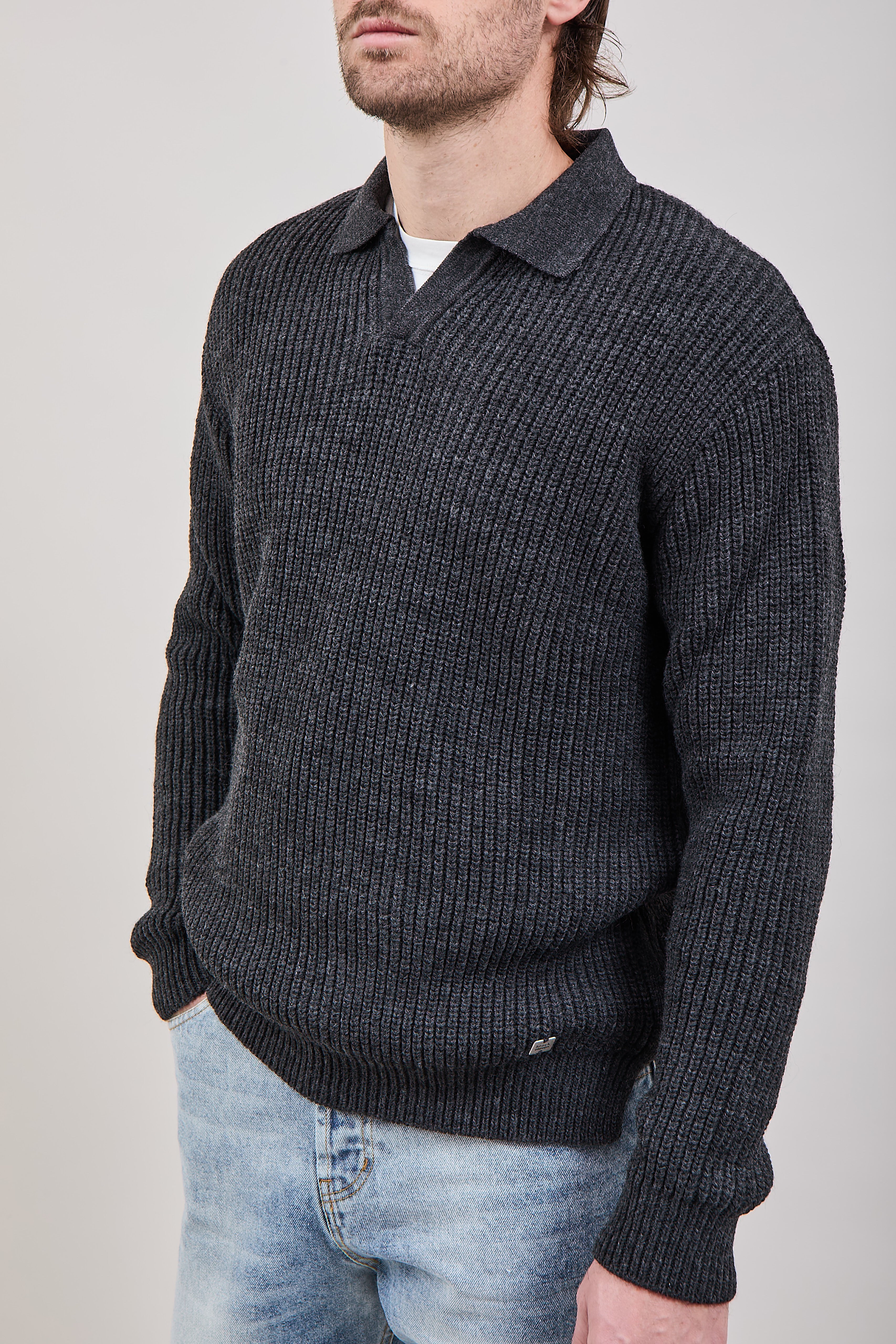 Maglione Block Eleven Polo Ferro