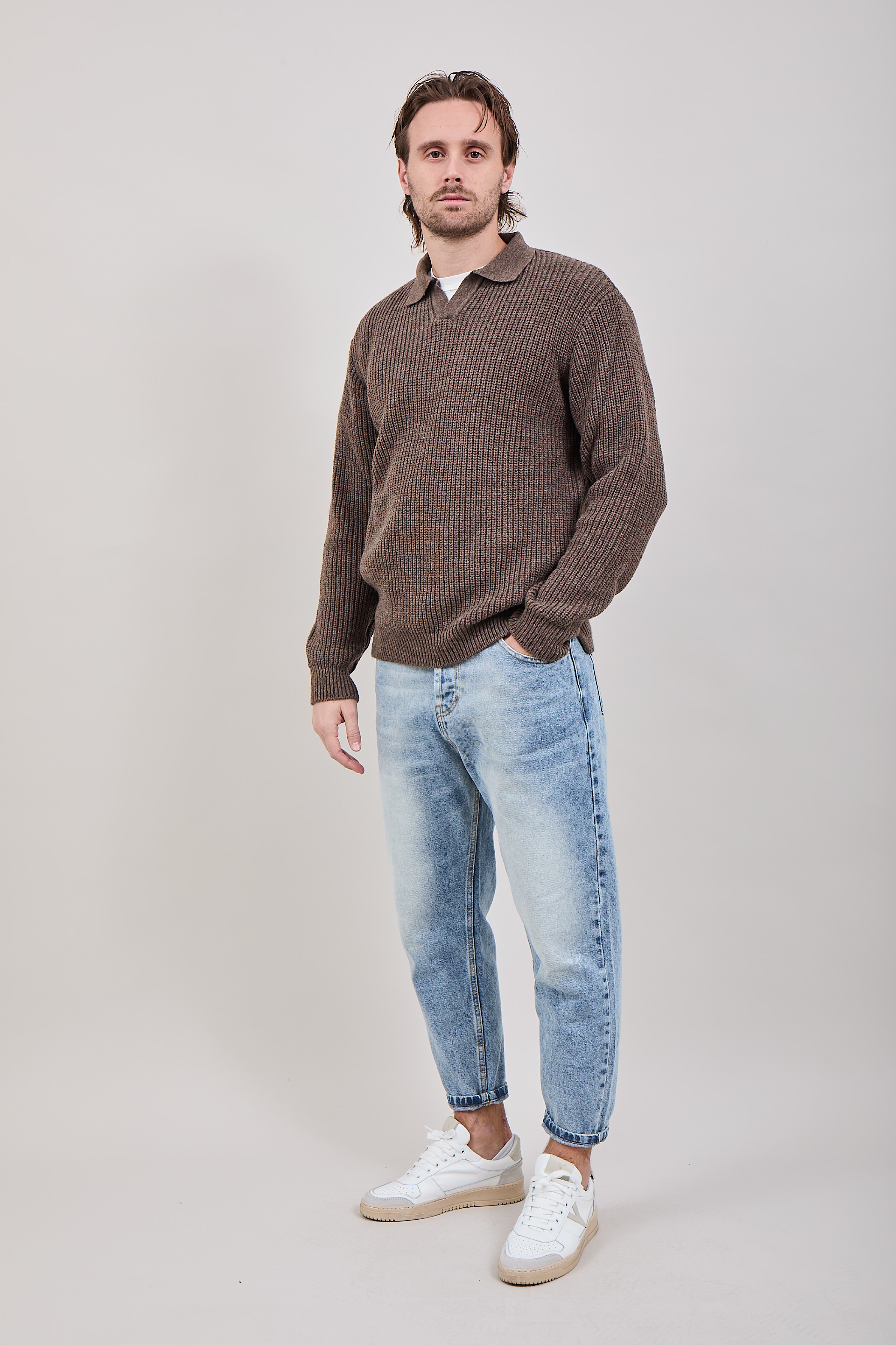 Maglione Block Eleven Polo Castagno