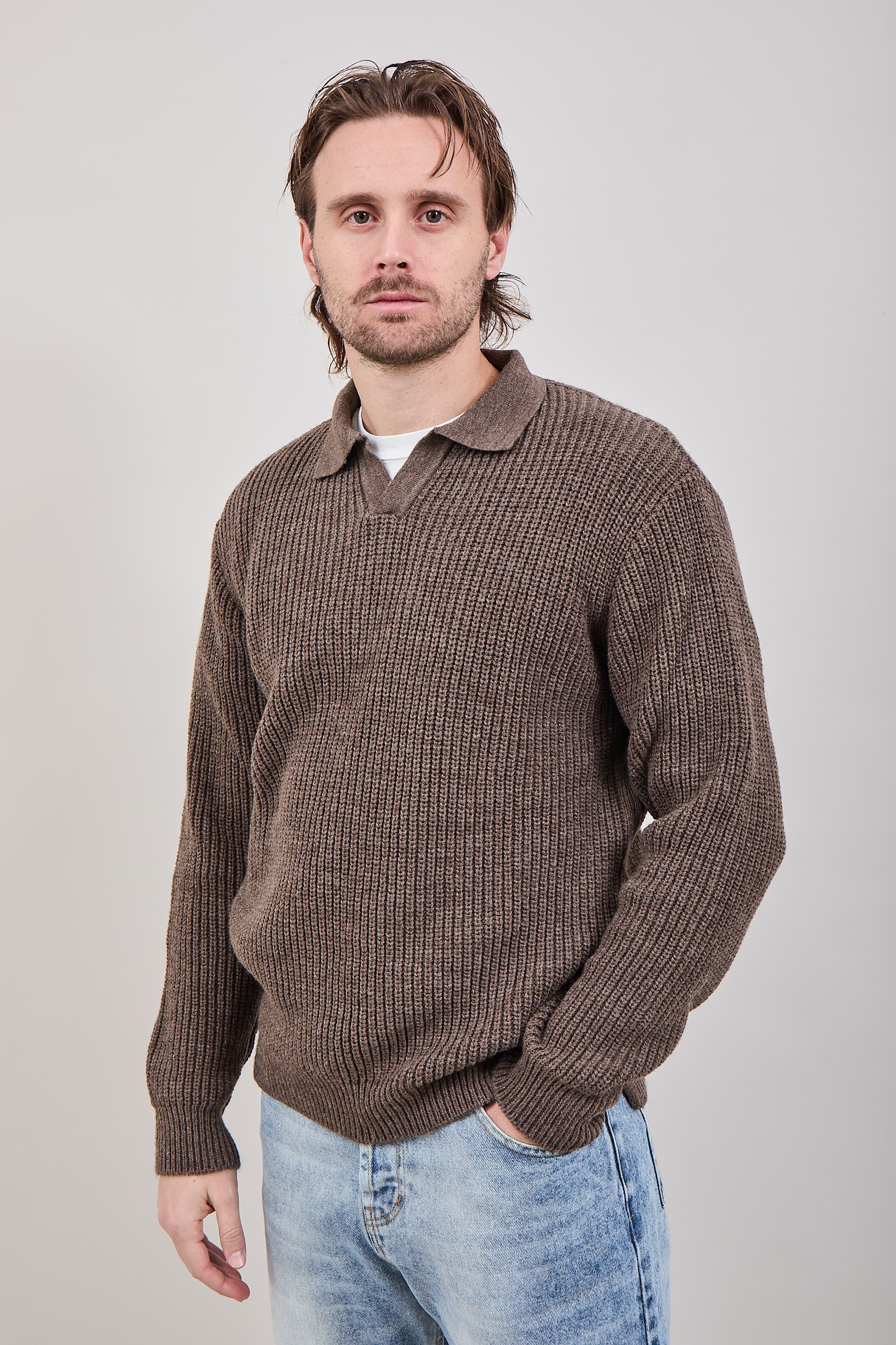 Maglione Block Eleven Polo Castagno