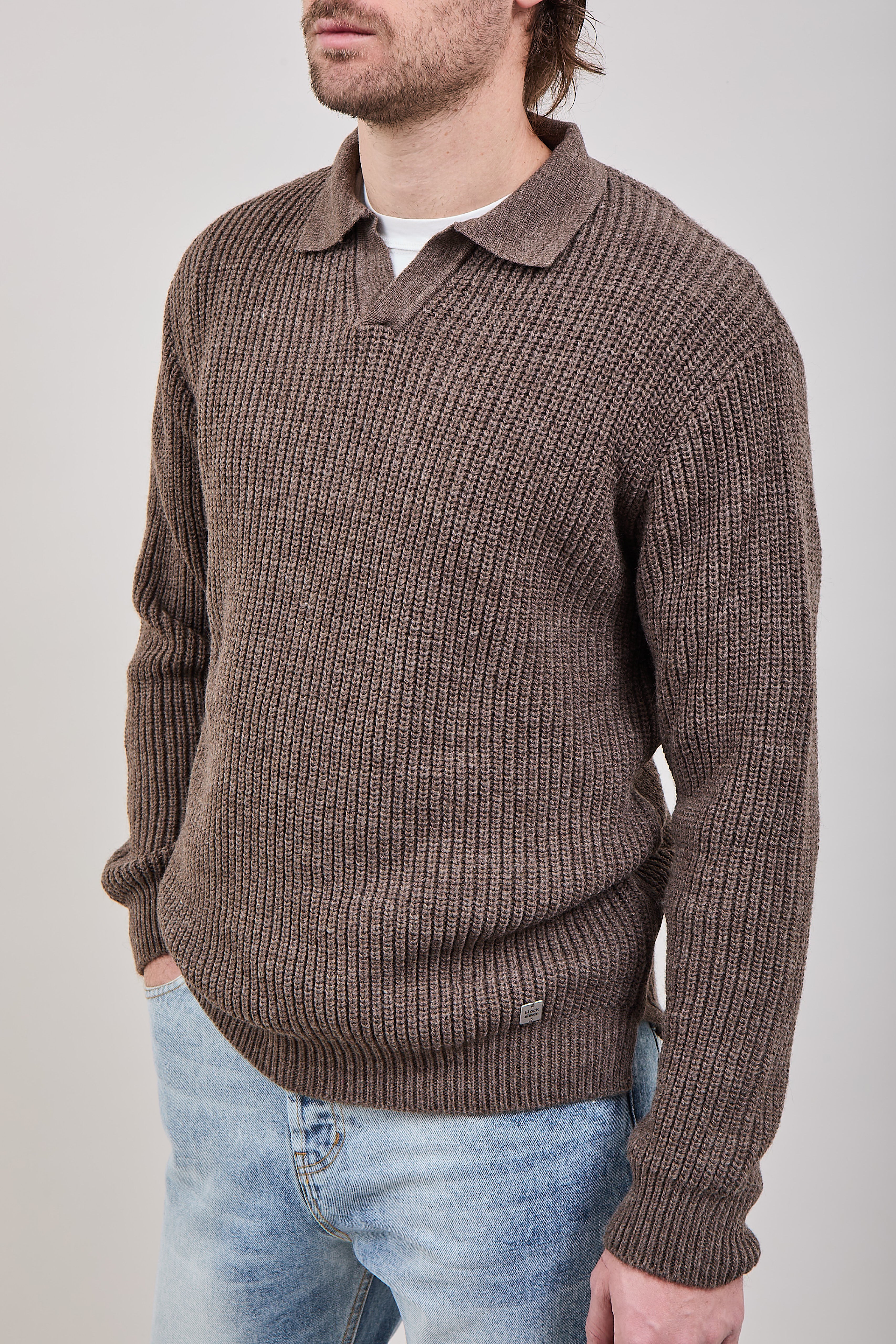 Maglione Block Eleven Polo Castagno