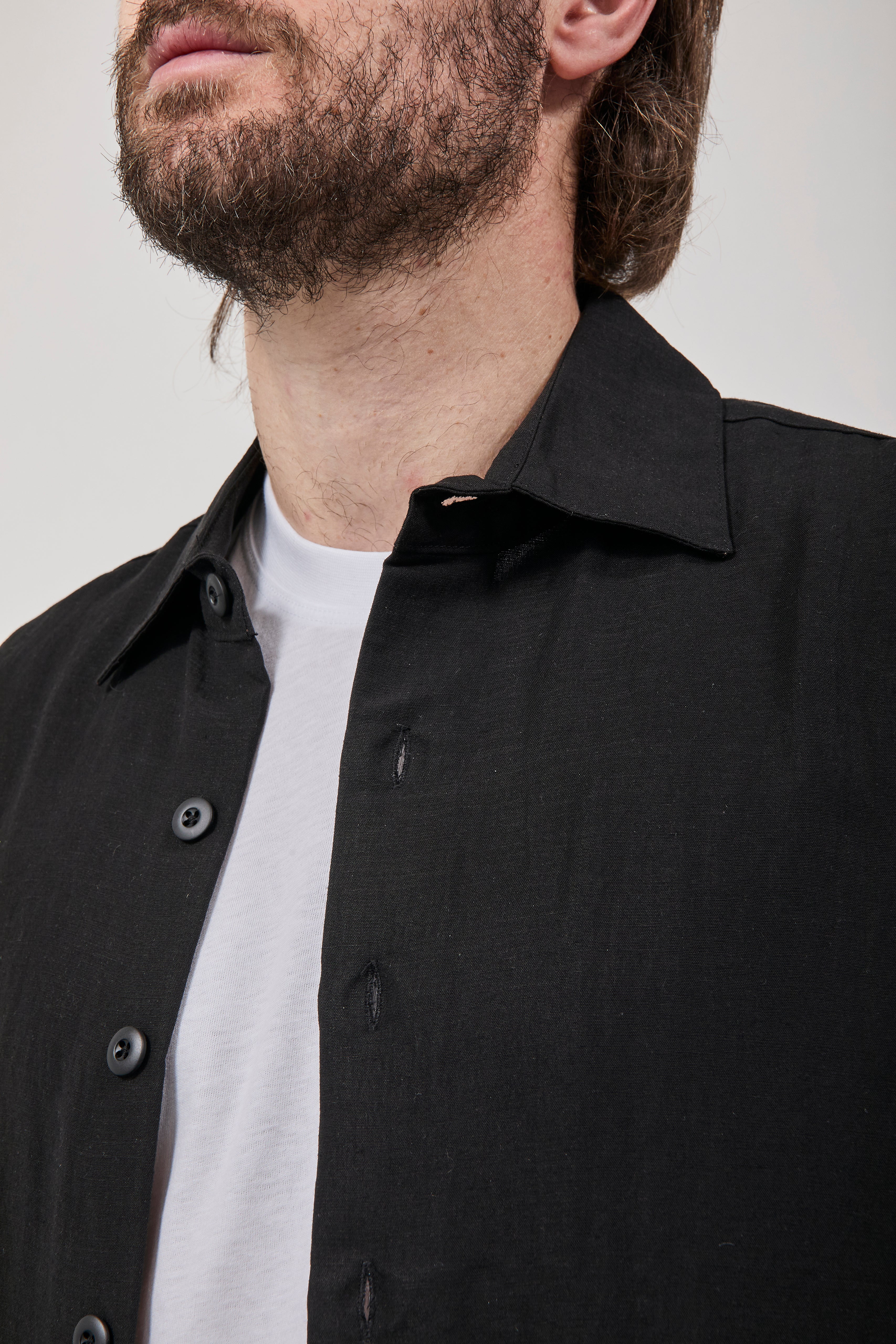Camicia Crop Berna Tencel 102 Nero